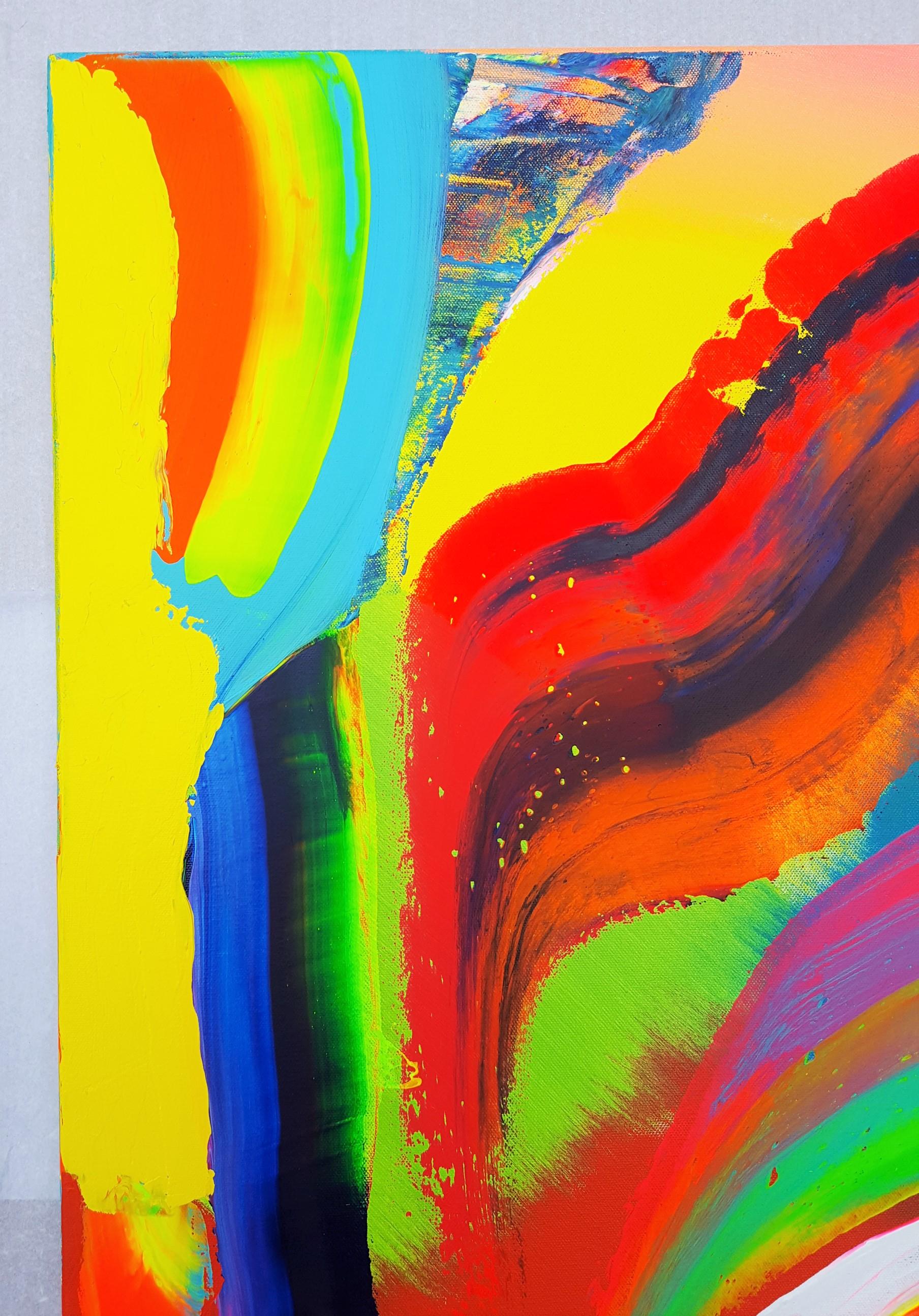 Gebirgssonnenuntergang /// Zeitgenössische abstrakte expressionistische farbenfrohe Malerei Kunst (Abstrakter Expressionismus), Painting, von Jack Graves III