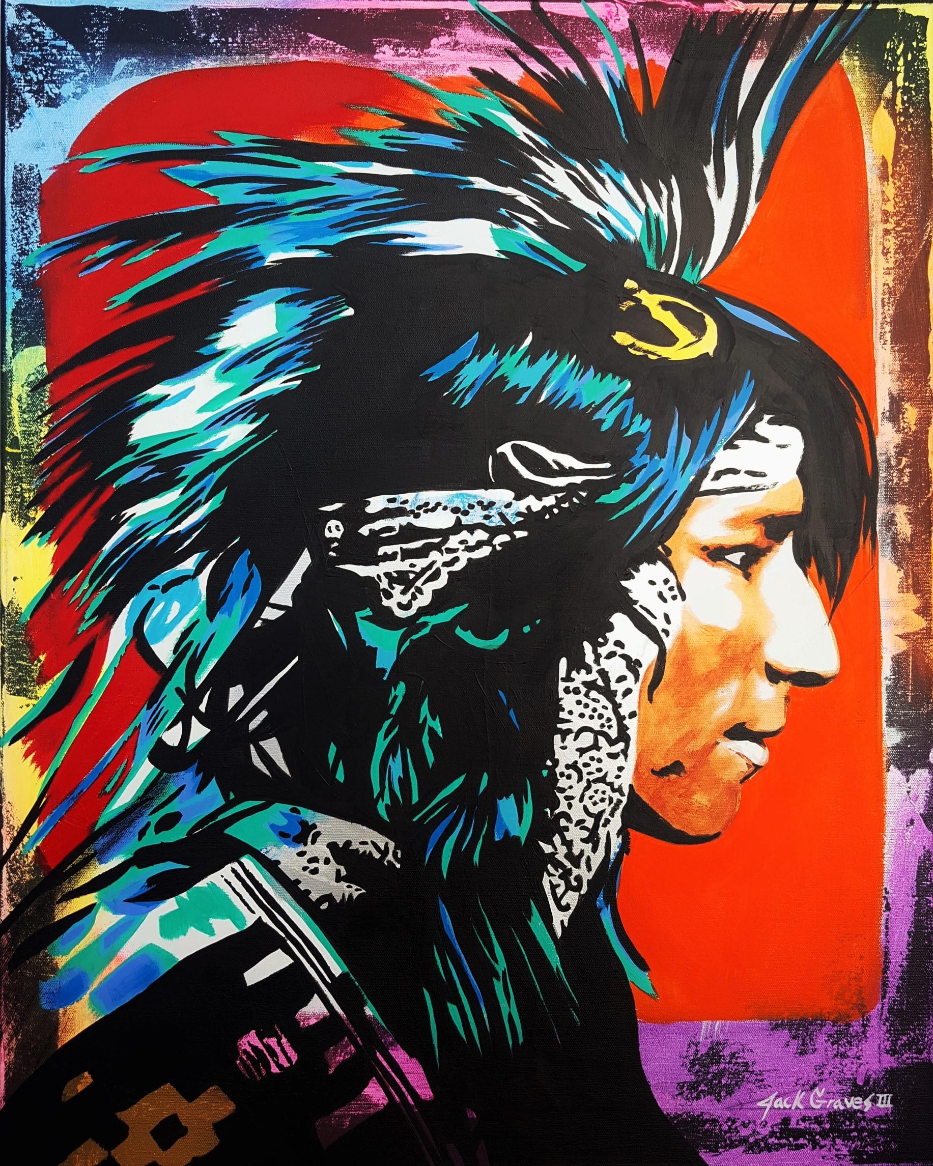 Jack Graves III Portrait Painting - Native American Indian Icon