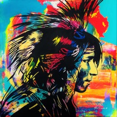 Vintage Native American Indian Icon III /// Contemporary Street Pop Art Portrait History