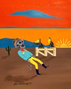 New Sheriff in Town /// Wild West Western Painting Funny Contemporary Gunslinger