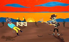 Nuovo sceriffo in Townes /// Pittura western del selvaggio West Divertente pistolero contemporaneo