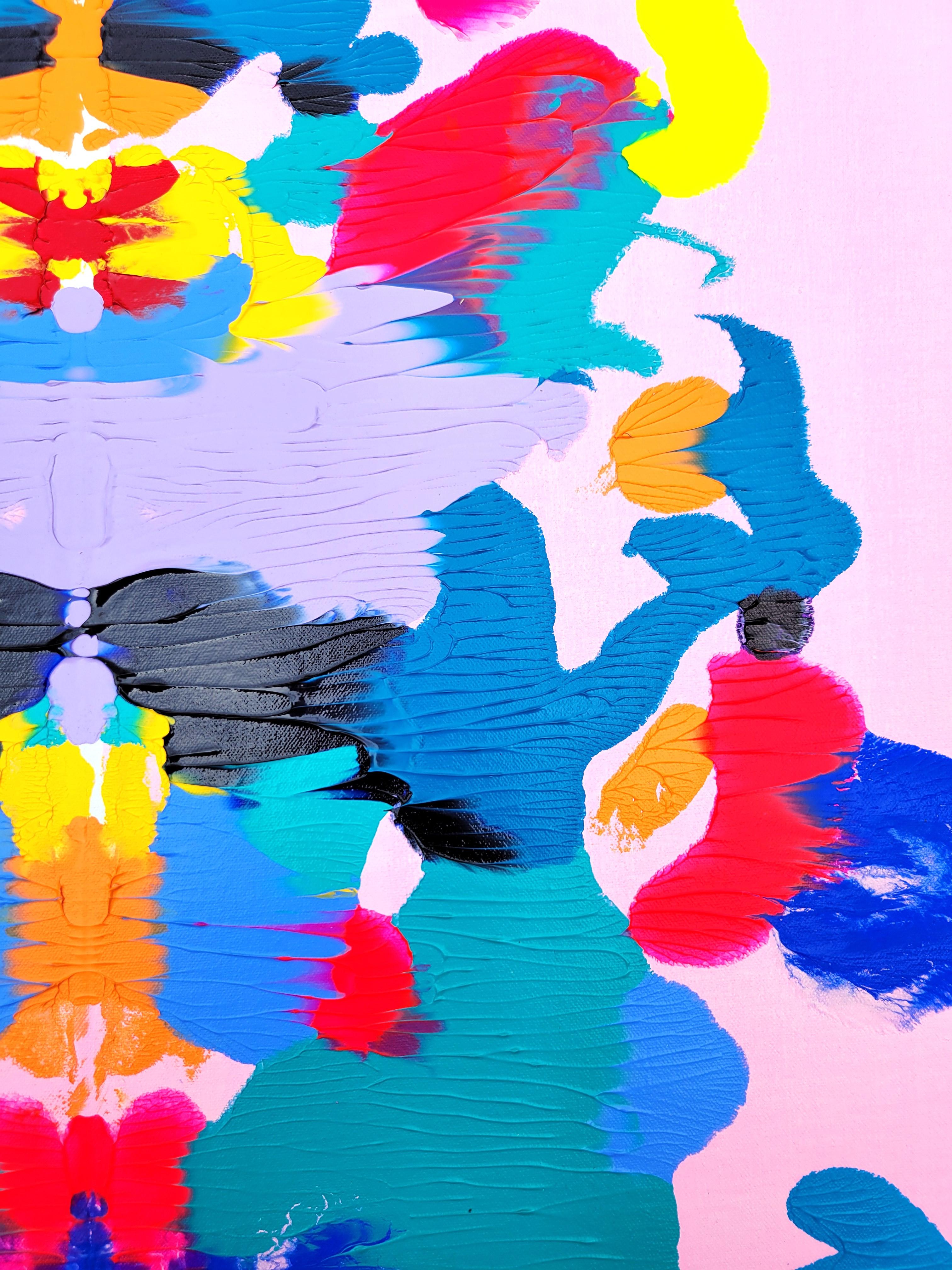 Pansy Empress /// Pittura contemporanea colorata astratta simmetrica Rorschach in vendita 5