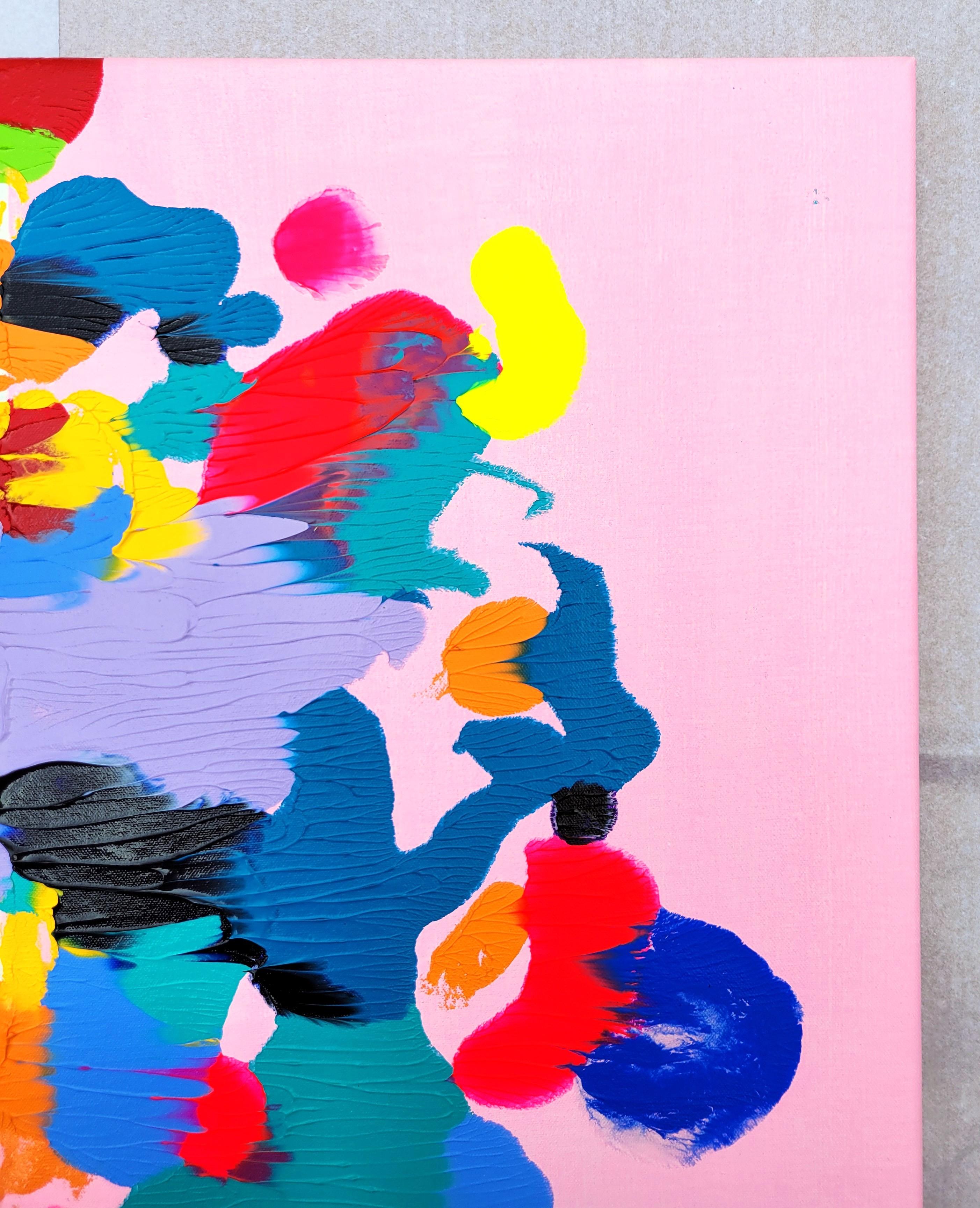 Pansy Empress /// Pittura contemporanea colorata astratta simmetrica Rorschach - Abstract Painting Rosa di Jack Graves III