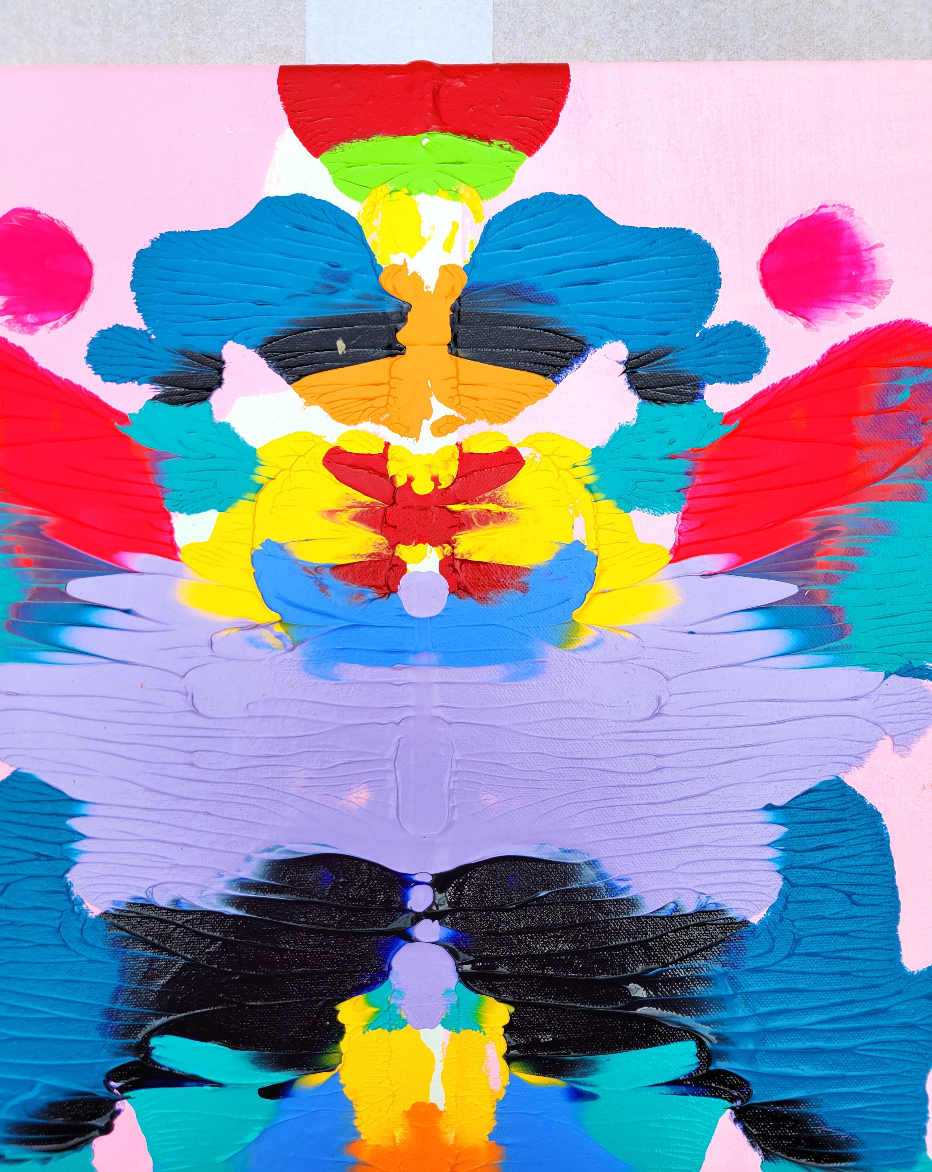 Pansy Empress /// Pittura contemporanea colorata astratta simmetrica Rorschach in vendita 1