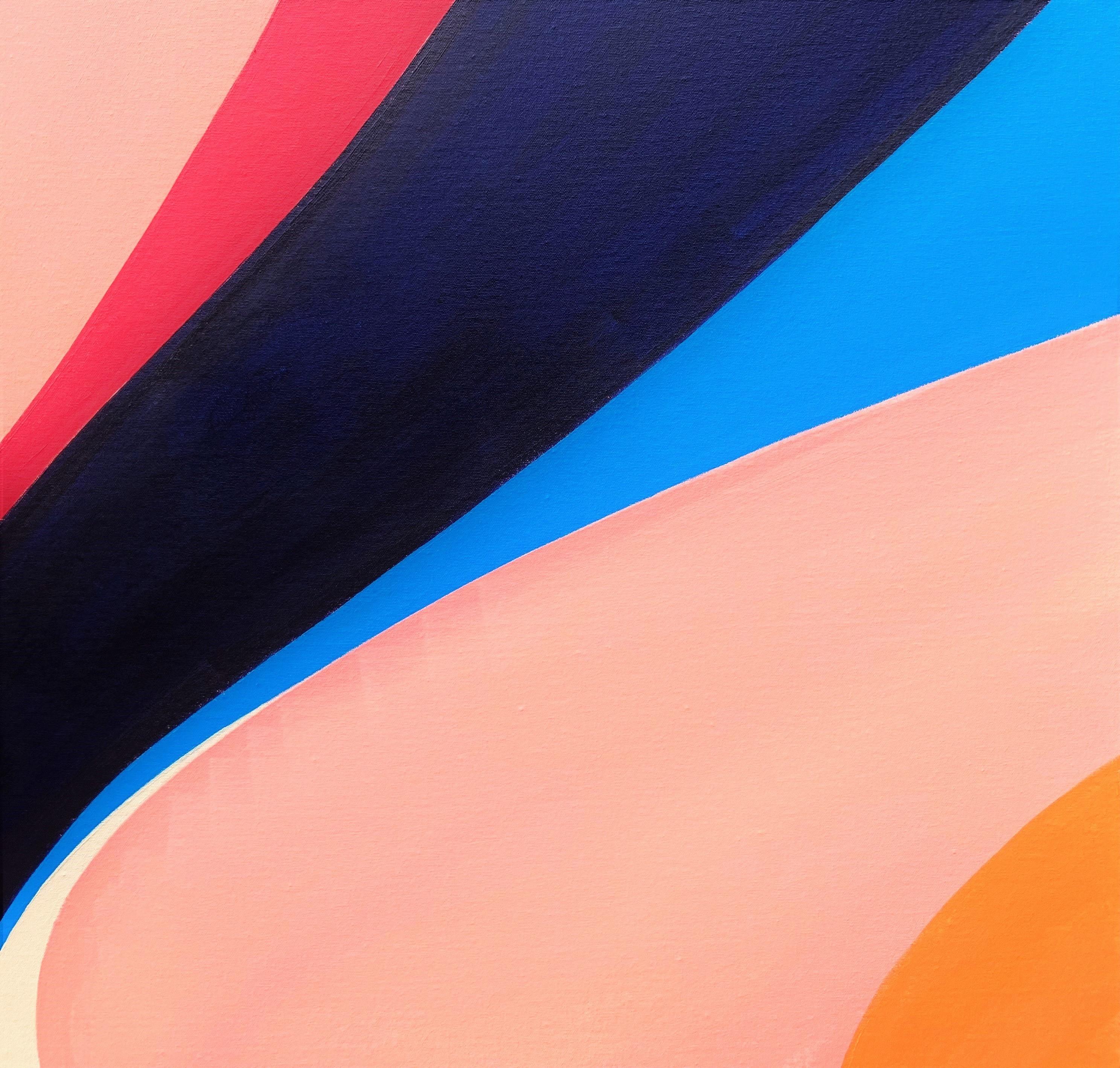Pelican /// Contemporary Street Pop Abstract Geometric Painting Colorful Stripes For Sale 2