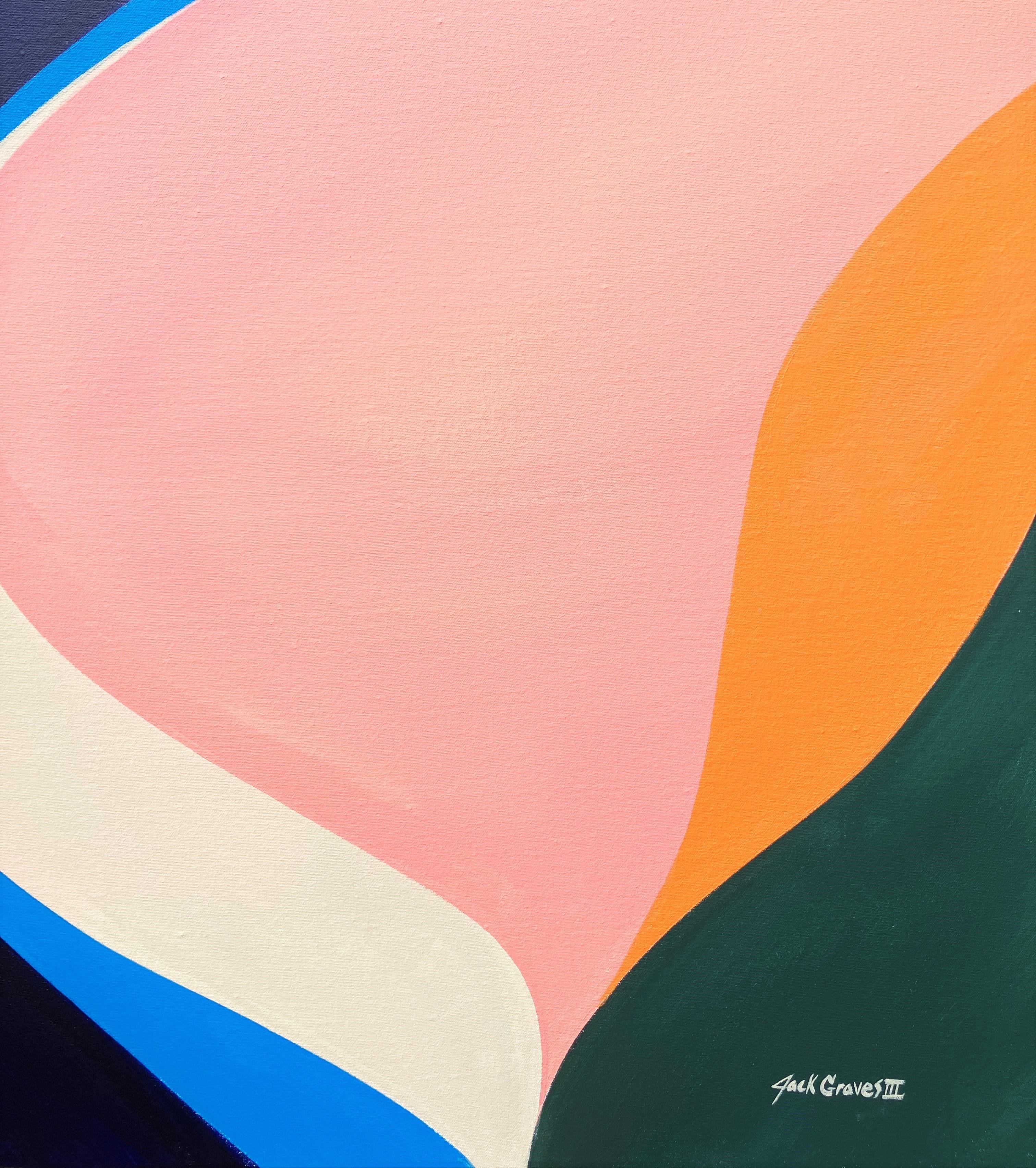 Pelican /// Contemporary Street Pop Abstract Geometric Painting Colorful Stripes For Sale 3