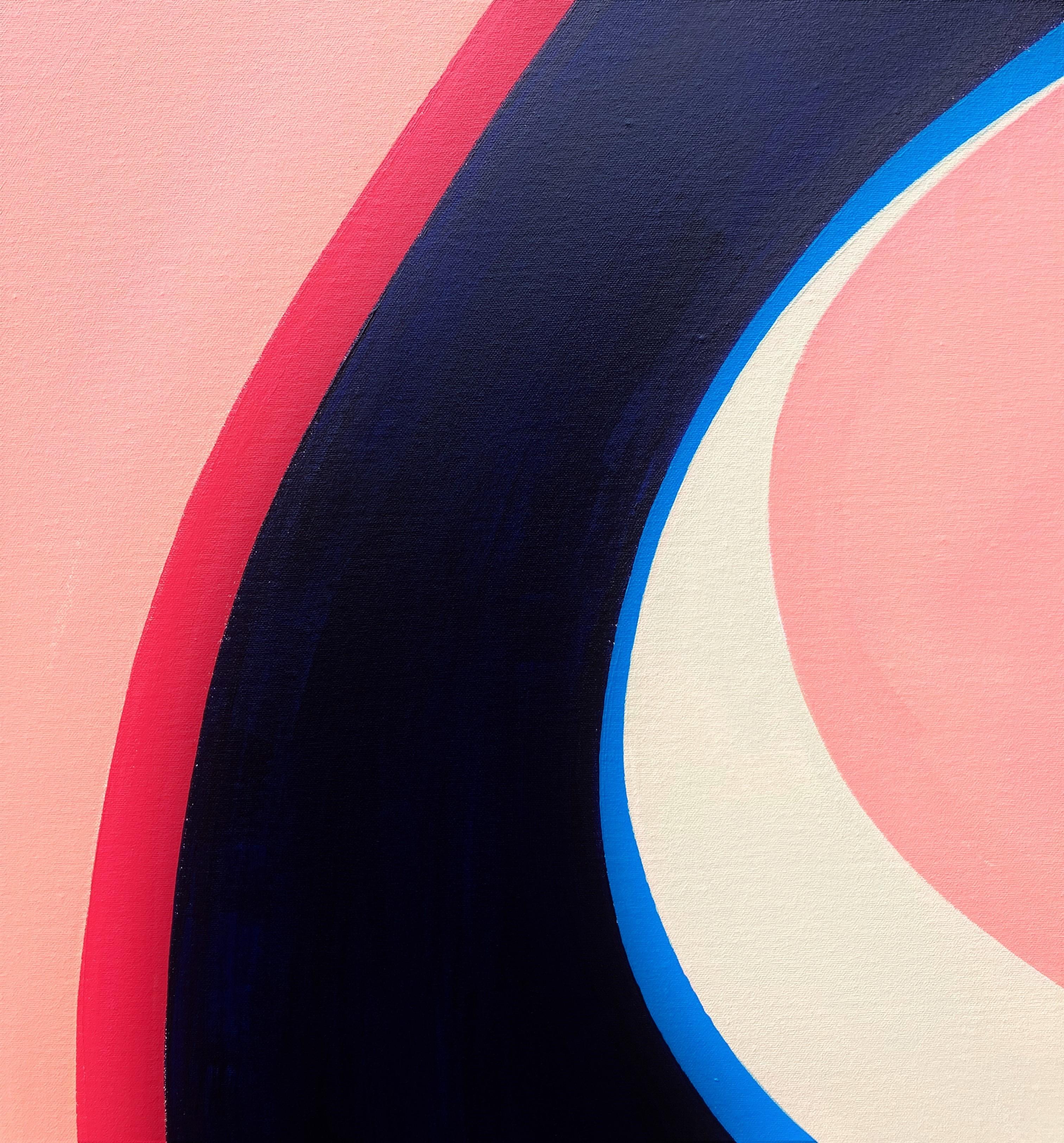 Pelican /// Contemporary Street Pop Abstract Geometric Painting Colorful Stripes For Sale 5