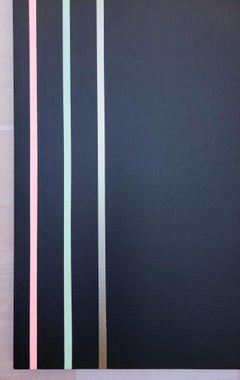 Penthouse /// Abstract Geometric Striped Painting Gene Davis Vertical Minimalist
