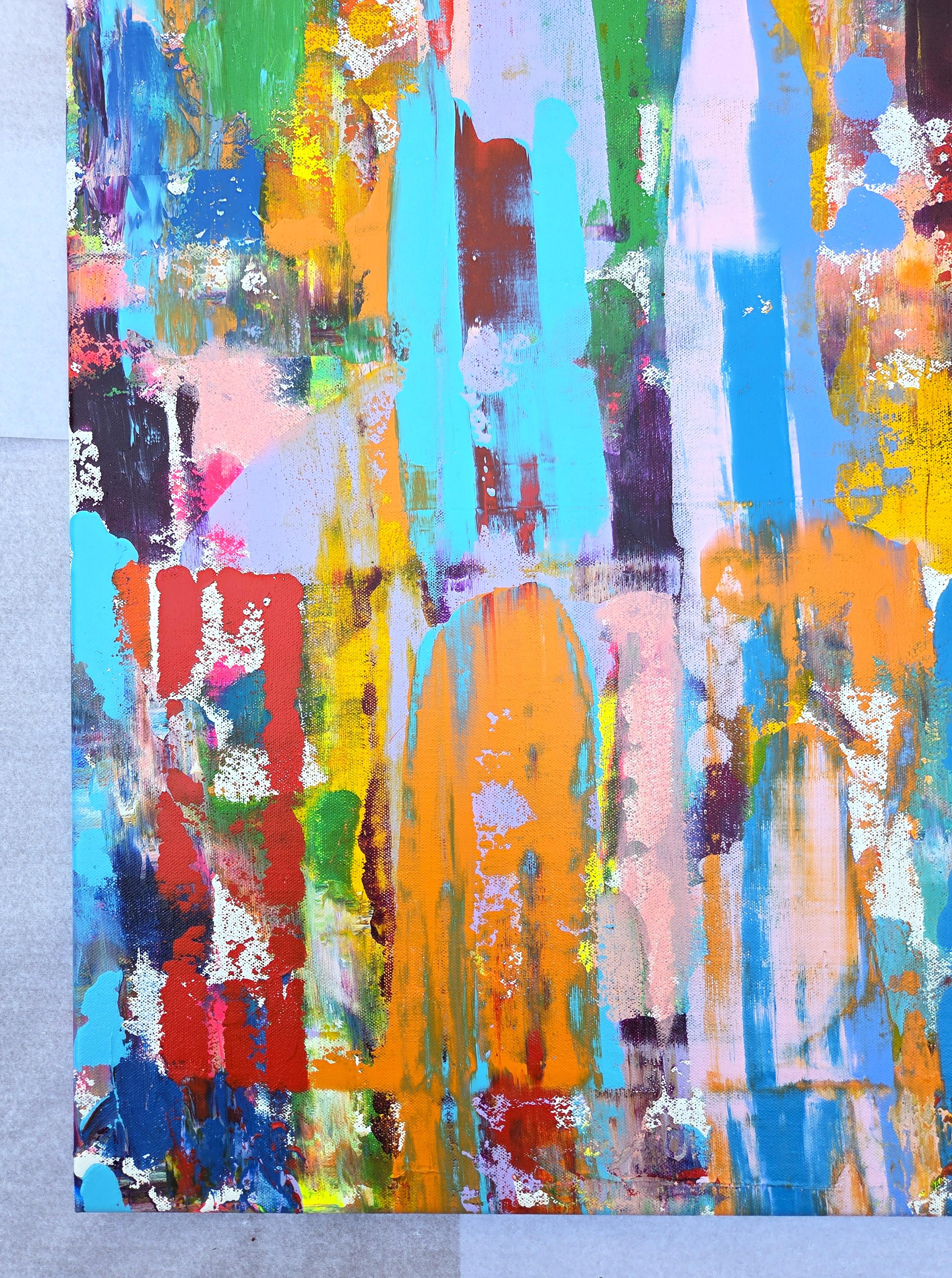 Piano Bar /// Contemporaneo Espressionista Astratto Colorato Stile Gerhard Richter - Painting di Jack Graves III