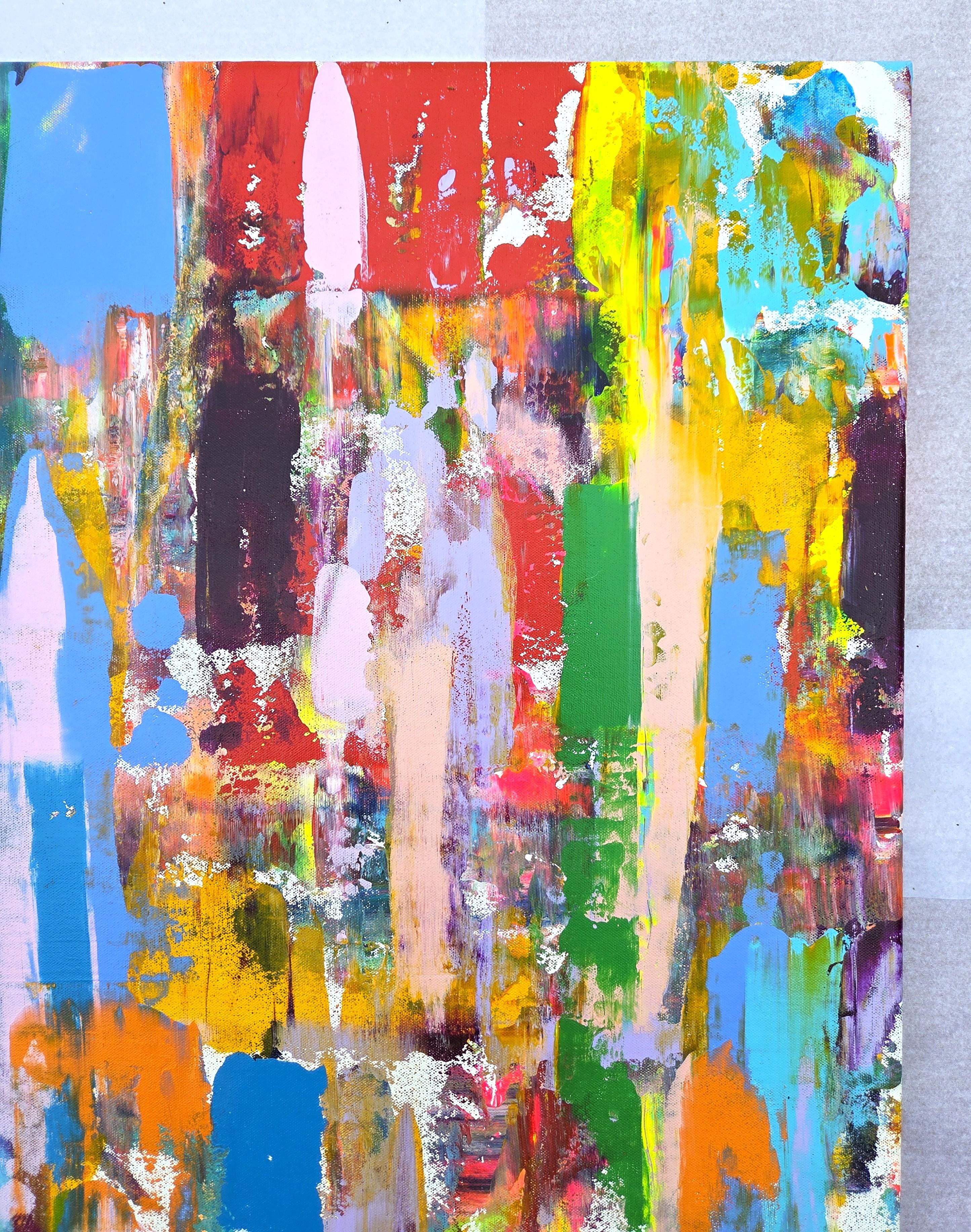 Piano Bar /// Contemporaneo Espressionista Astratto Colorato Stile Gerhard Richter - Abstract Painting Marrone di Jack Graves III