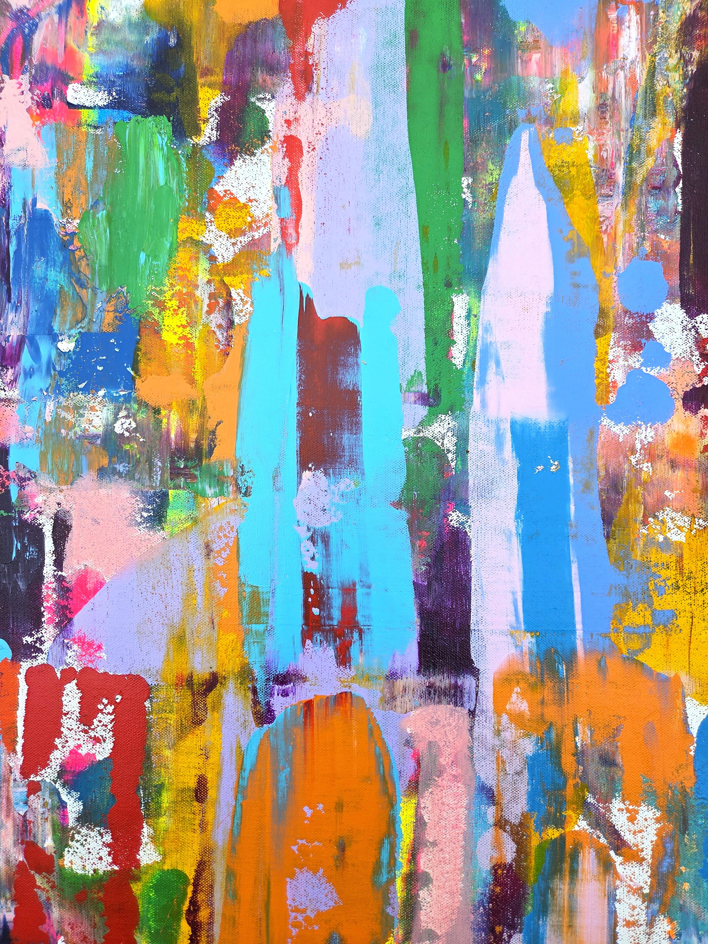 Piano Bar /// Contemporaneo Espressionista Astratto Colorato Stile Gerhard Richter in vendita 3