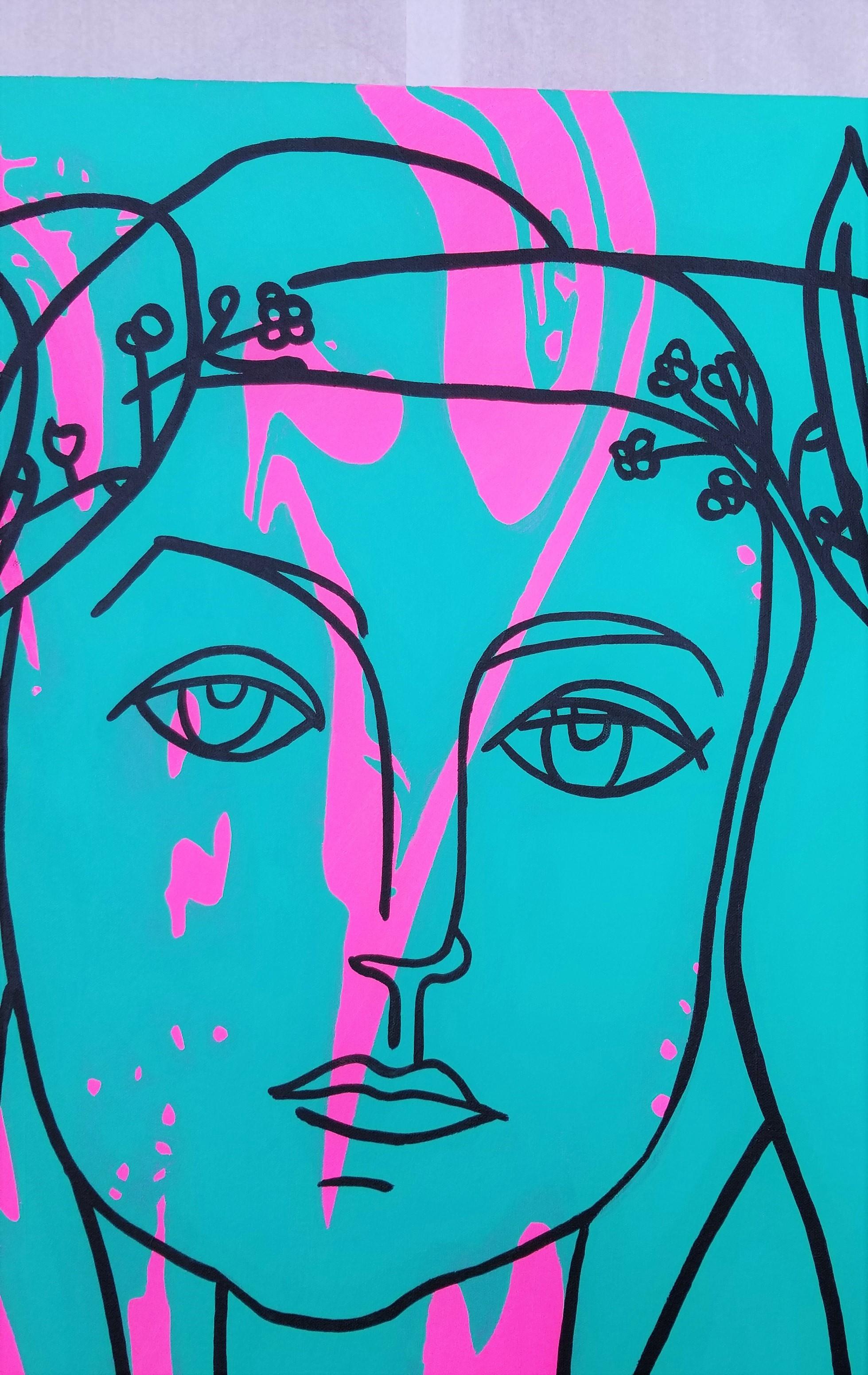 Picasso Gesicht Icon IV (Françoise Gilot) /// Contemporary Pop Painting Portrait im Angebot 3