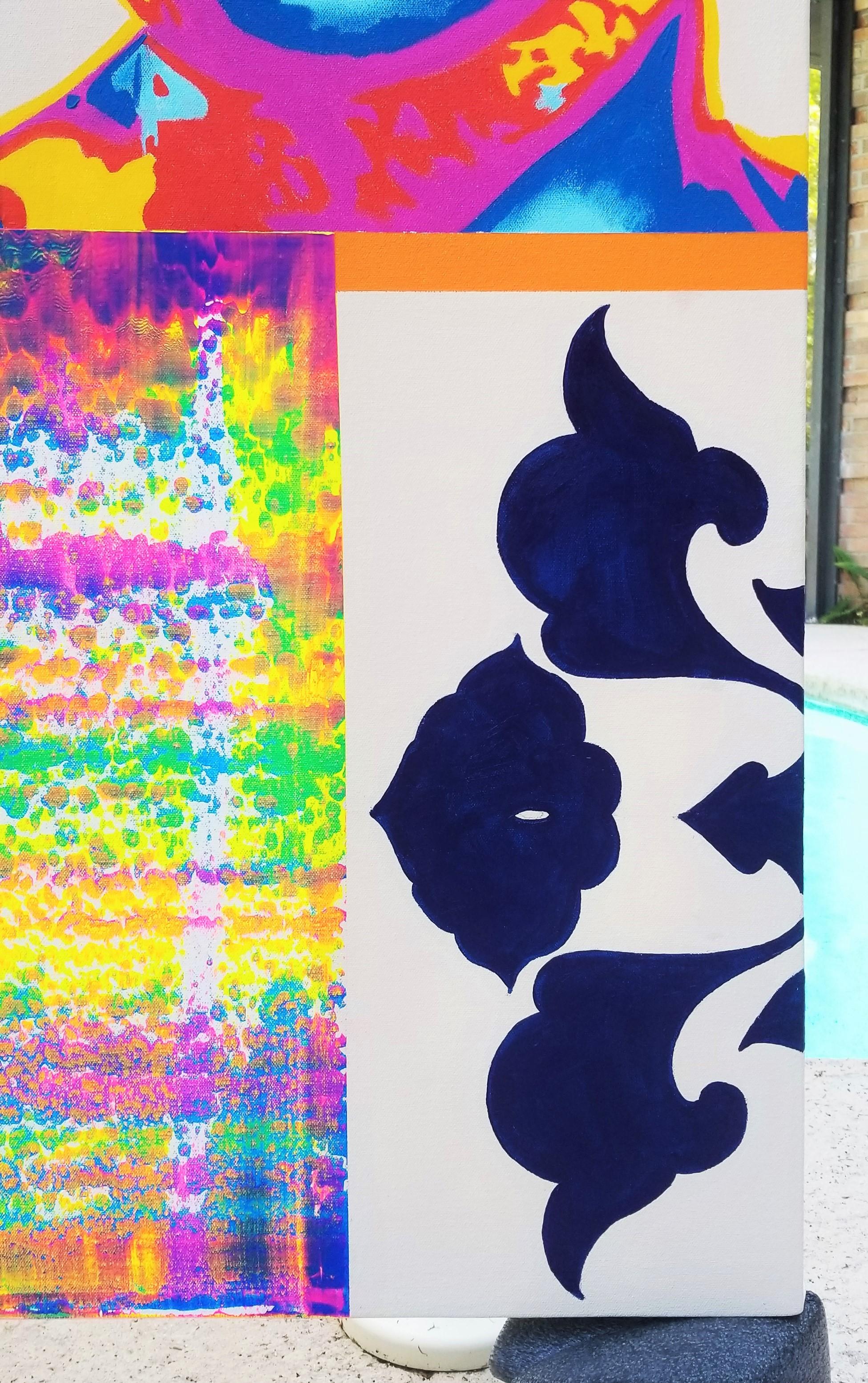 Prinzessin /// Contemporary Street Pop Art Malerei Grace Kelly Abstrakt Bunt im Angebot 1