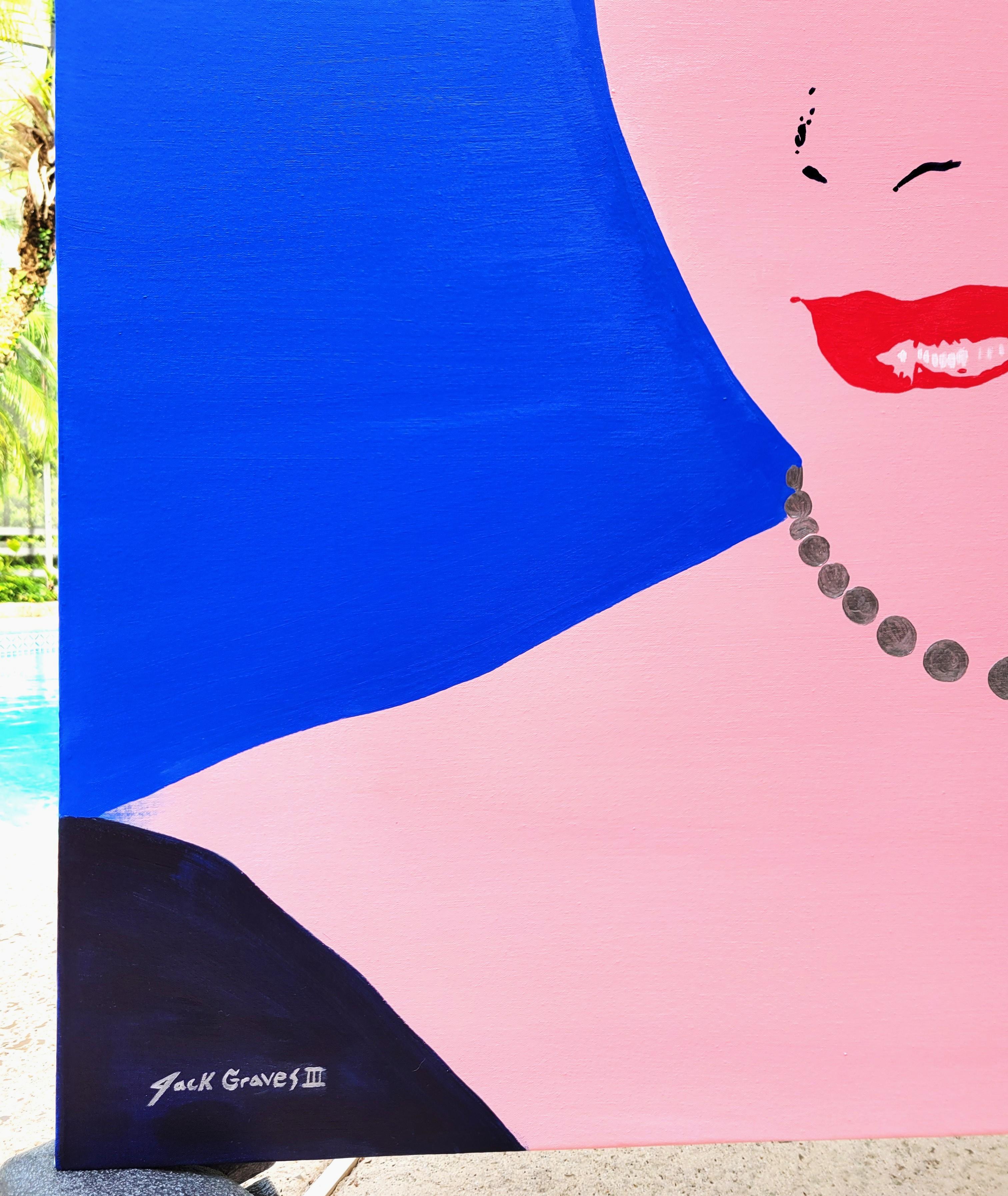 (Principessa) Grace Kelly XI /// Ritratto di Street Pop Art Contemporaneo Dipinto Viso - Painting di Jack Graves III