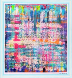 Ragazza rossa sulla spiaggia da sotto una palma! /// Pittura astratta contemporanea