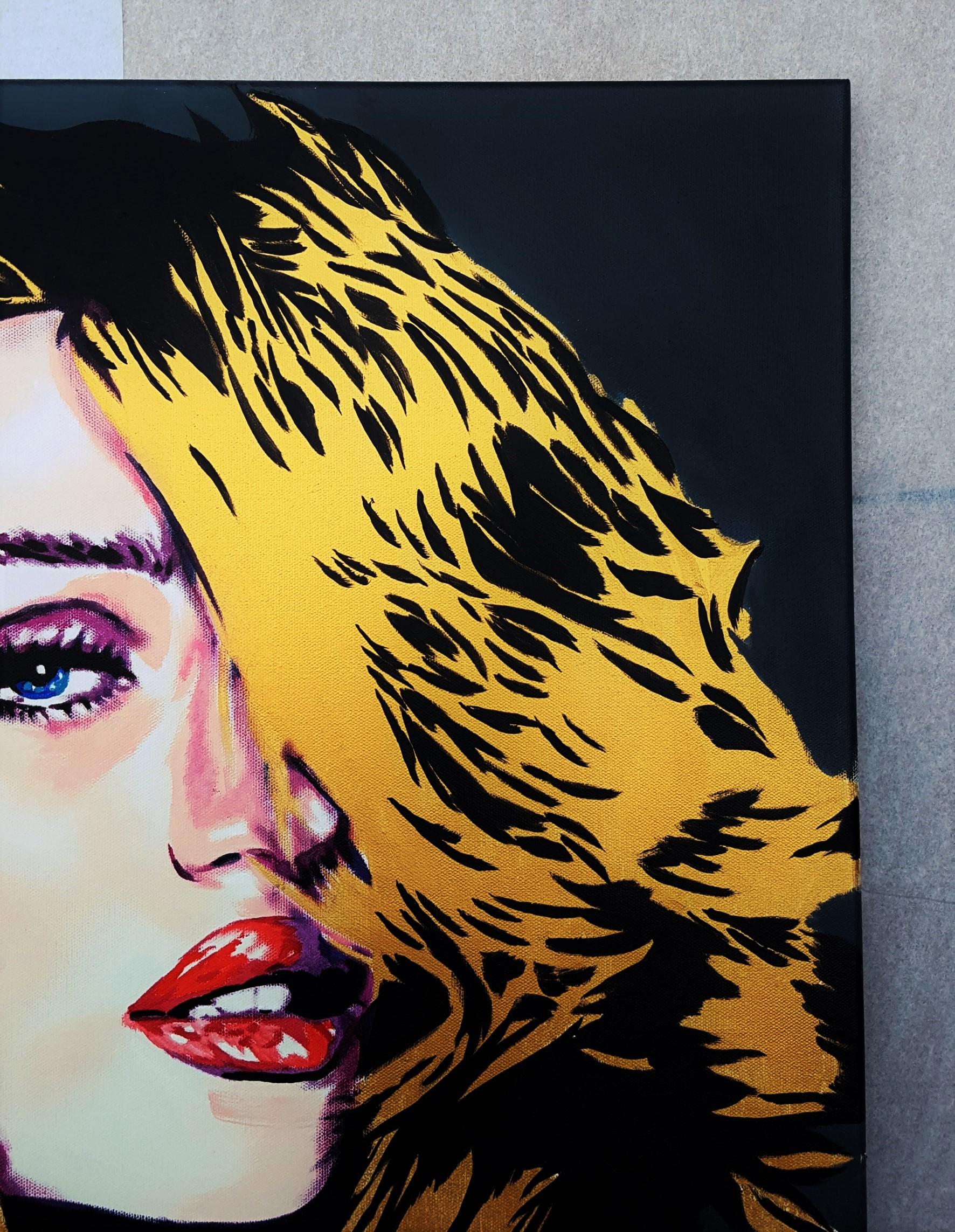 Rosie Huntington-Whiteley Icon IV /// Zeitgenössische Pop Art Mode Model Art (Schwarz), Portrait Painting, von Jack Graves III
