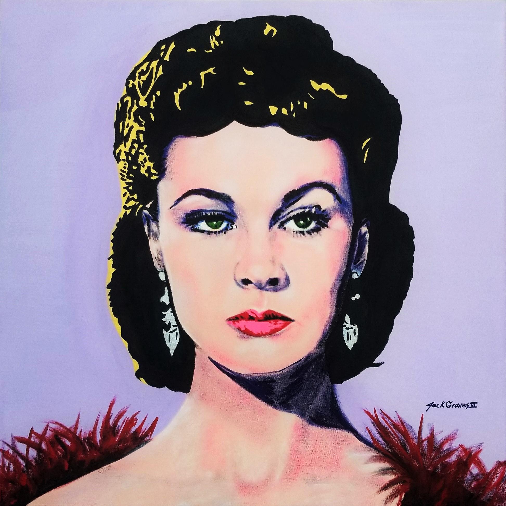 Jack Graves III Portrait Painting – Scarlett O'Hara Icon II (Vivien Leigh) /// Zeitgenössische Pop Art Malerei Schauspielerin