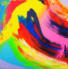 Shark Fin II /// Contemporary Abstract Expressionist Colorful Painting Art