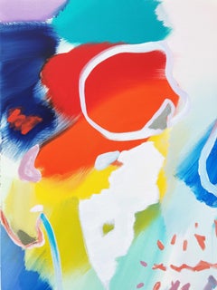 Skull Icon /// Huge Contemporary Street Pop Art Painting Colorful Abstract Face