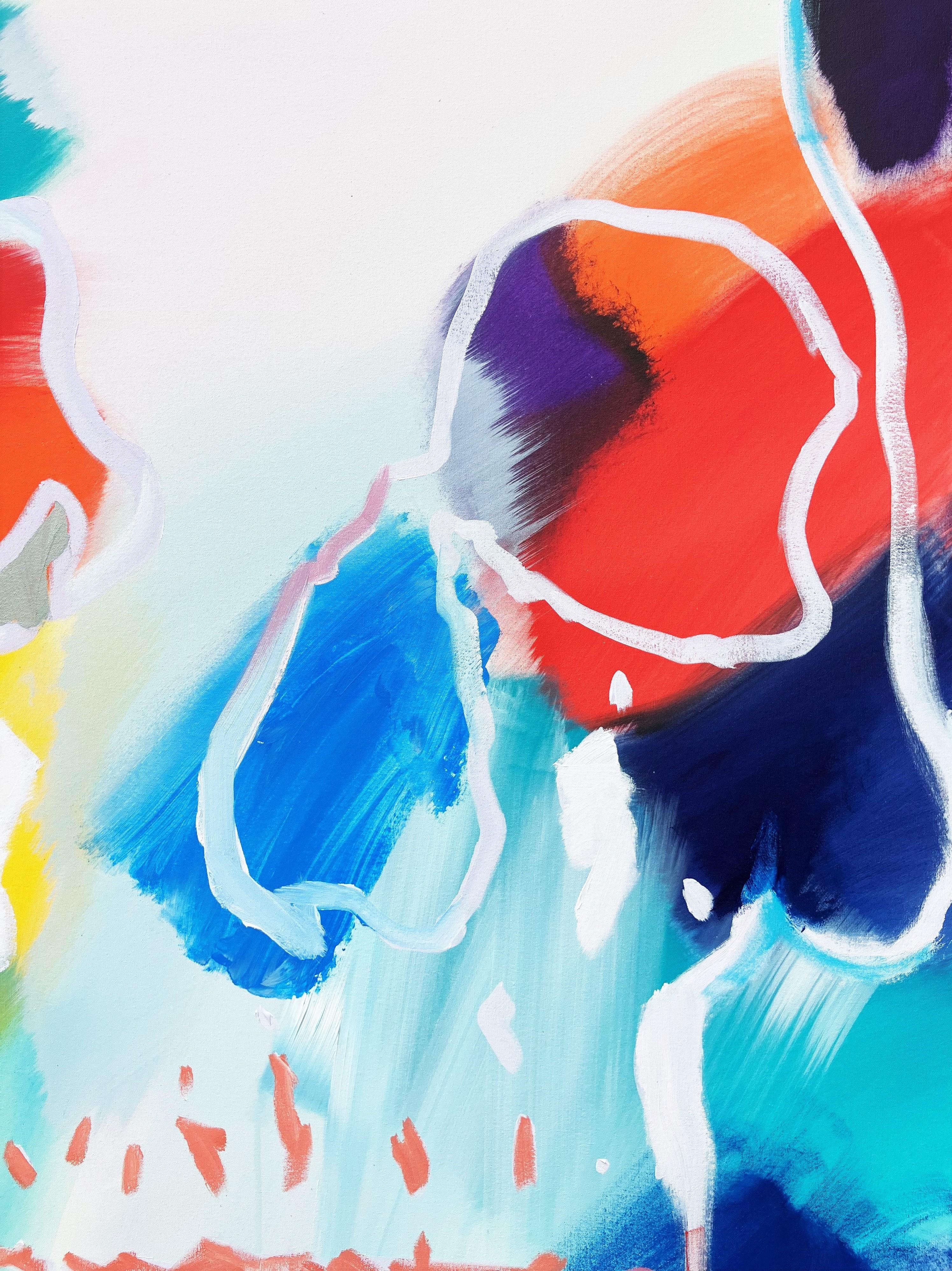 Icone Teschio /// Enorme dipinto contemporaneo di street pop art, colorato e astratto. - Painting Contemporaneo di Jack Graves III