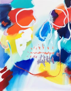 Icône de crâne /// Immense peinture pop art contemporaine de rue, abstraite et colorée Visage