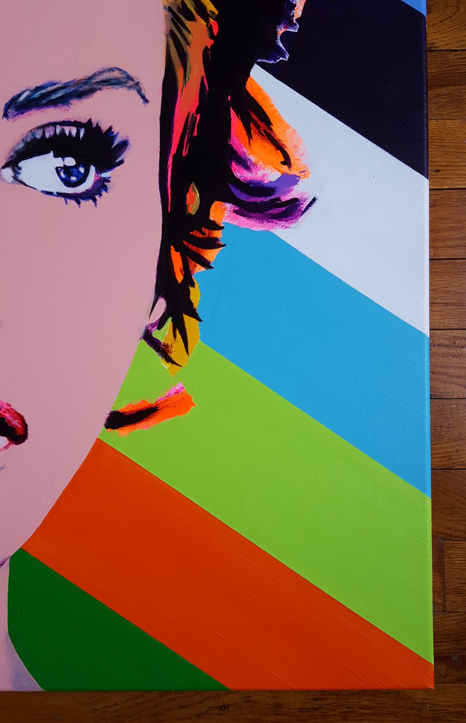 Sophia Loren Icon II - Brown Portrait Painting by Jack Graves III