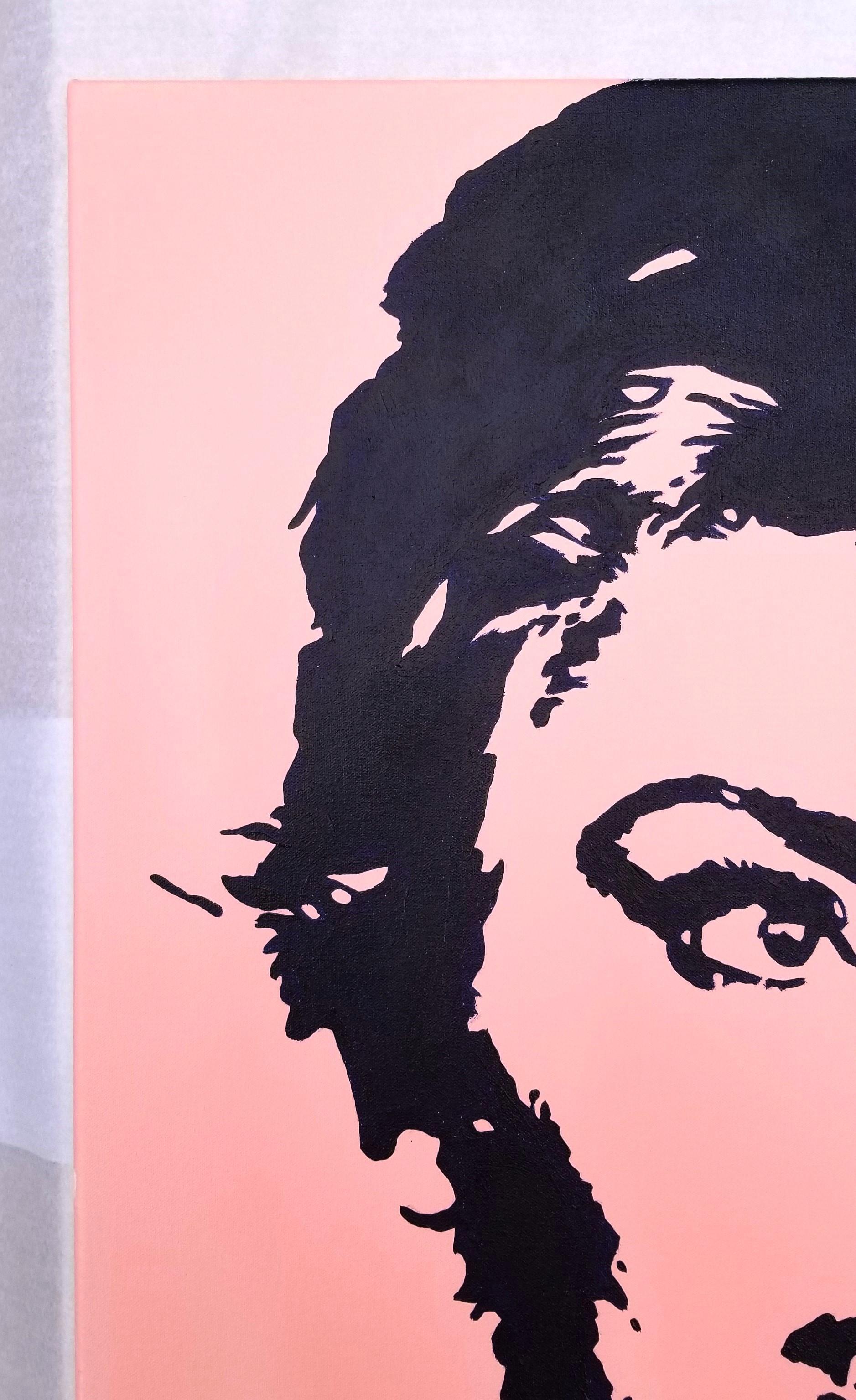 Sophia Loren Icon V /// Contemporary Street Pop Art Painting Fashion Model Pink For Sale 1