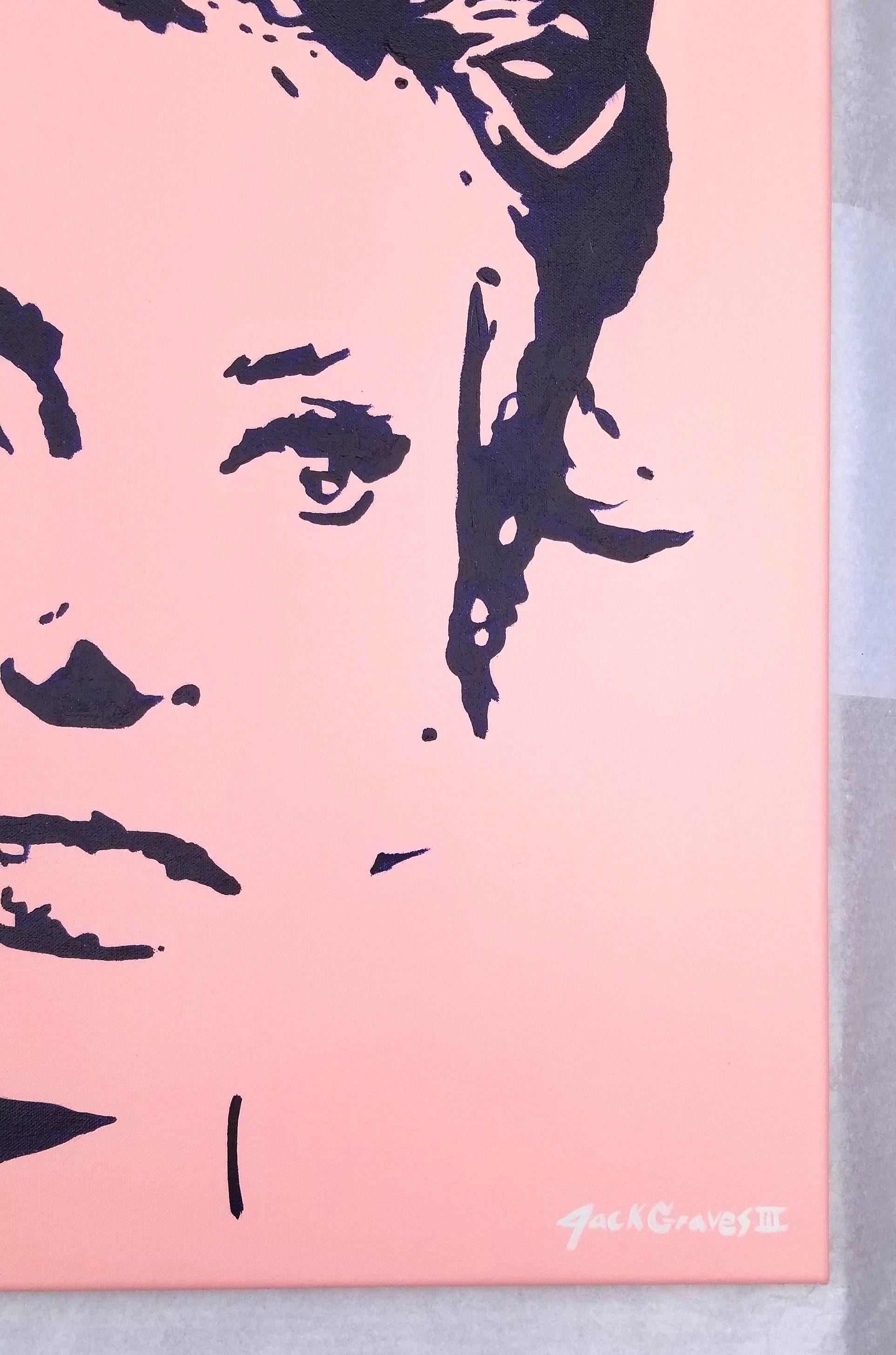 Sophia Loren Icon V /// Contemporary Street Pop Art Painting Fashion Model Pink For Sale 3