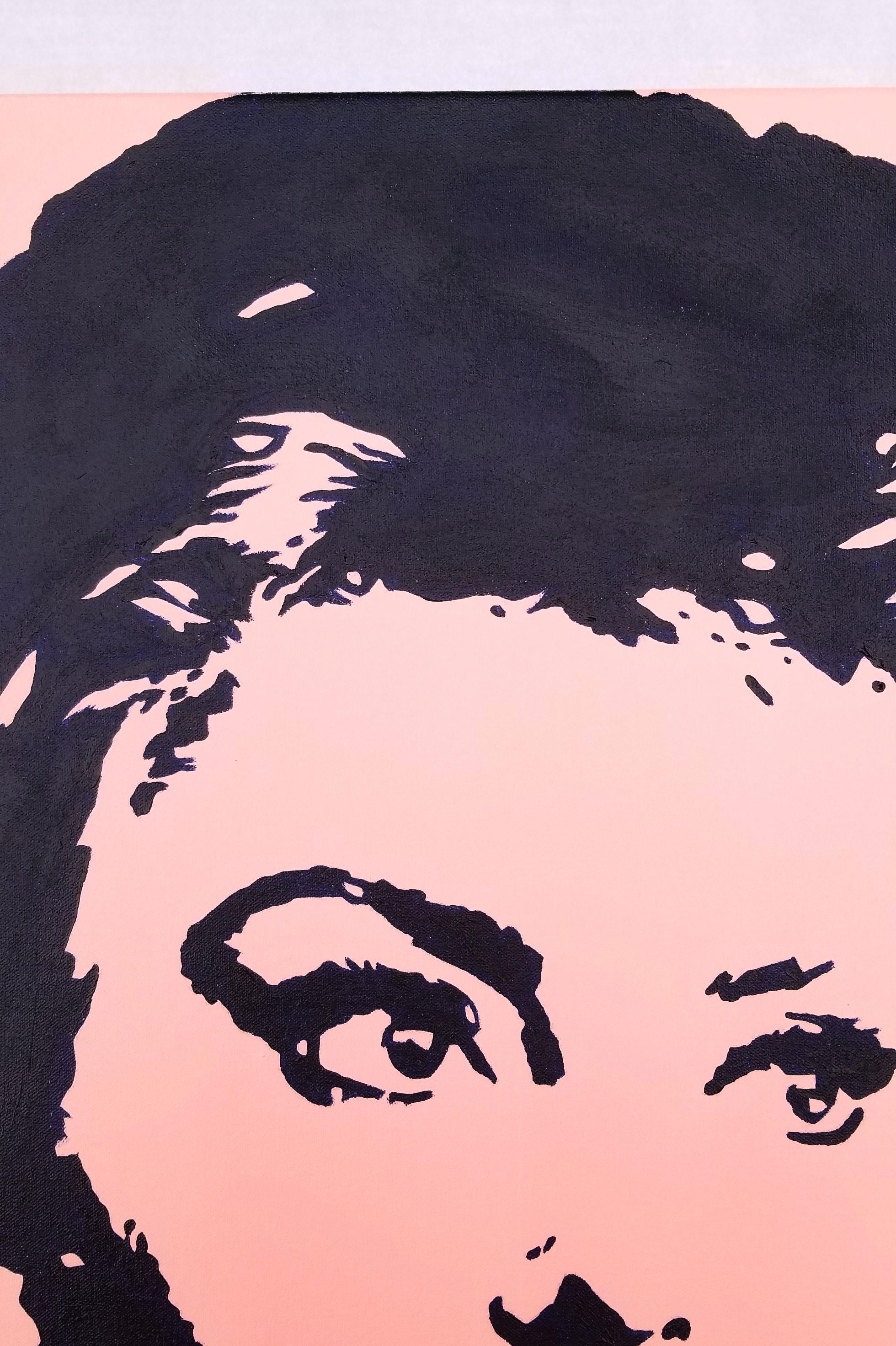 Sophia Loren Icon V /// Contemporary Street Pop Art Painting Fashion Model Pink For Sale 4