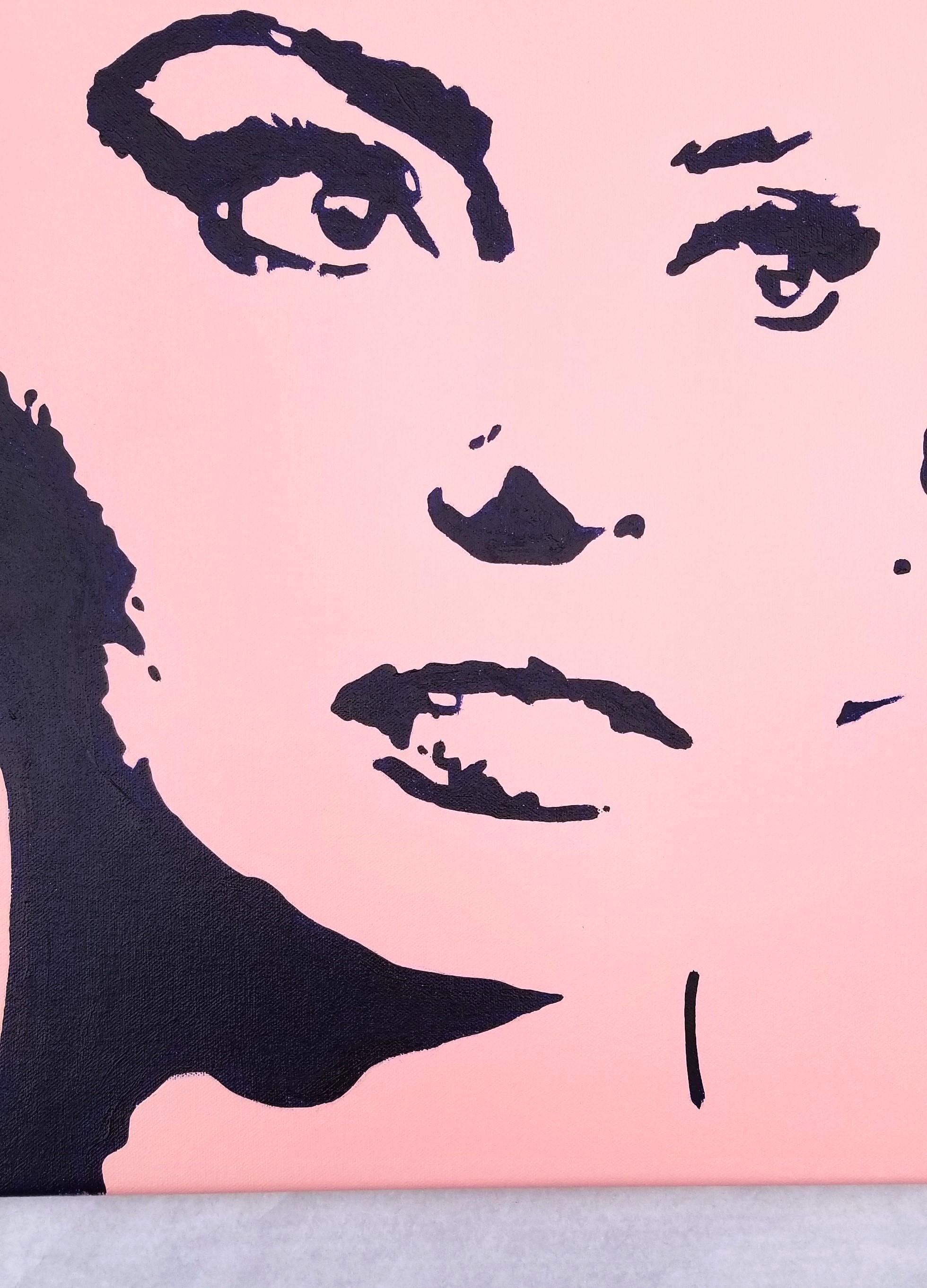 Sophia Loren Icon V /// Contemporary Street Pop Art Painting Fashion Model Pink For Sale 5