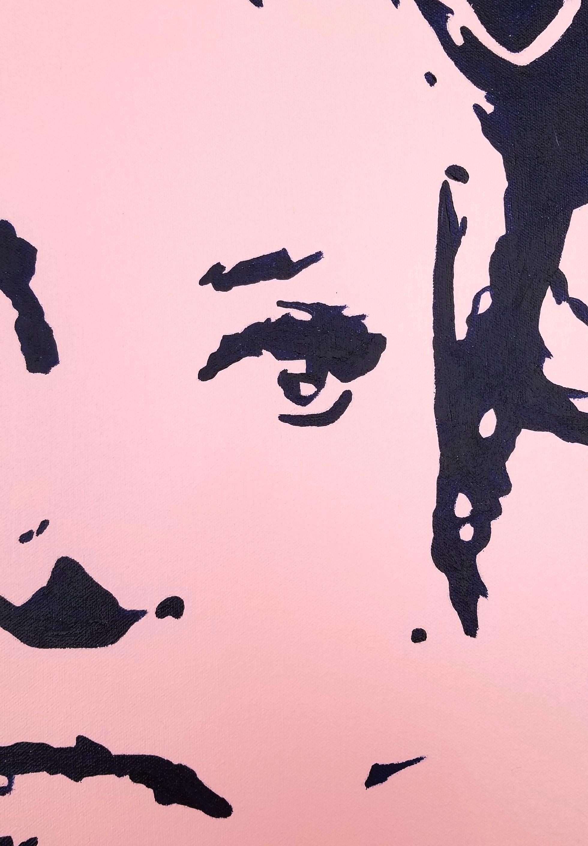 Sophia Loren Icon V /// Contemporary Street Pop Art Painting Fashion Model Pink For Sale 6