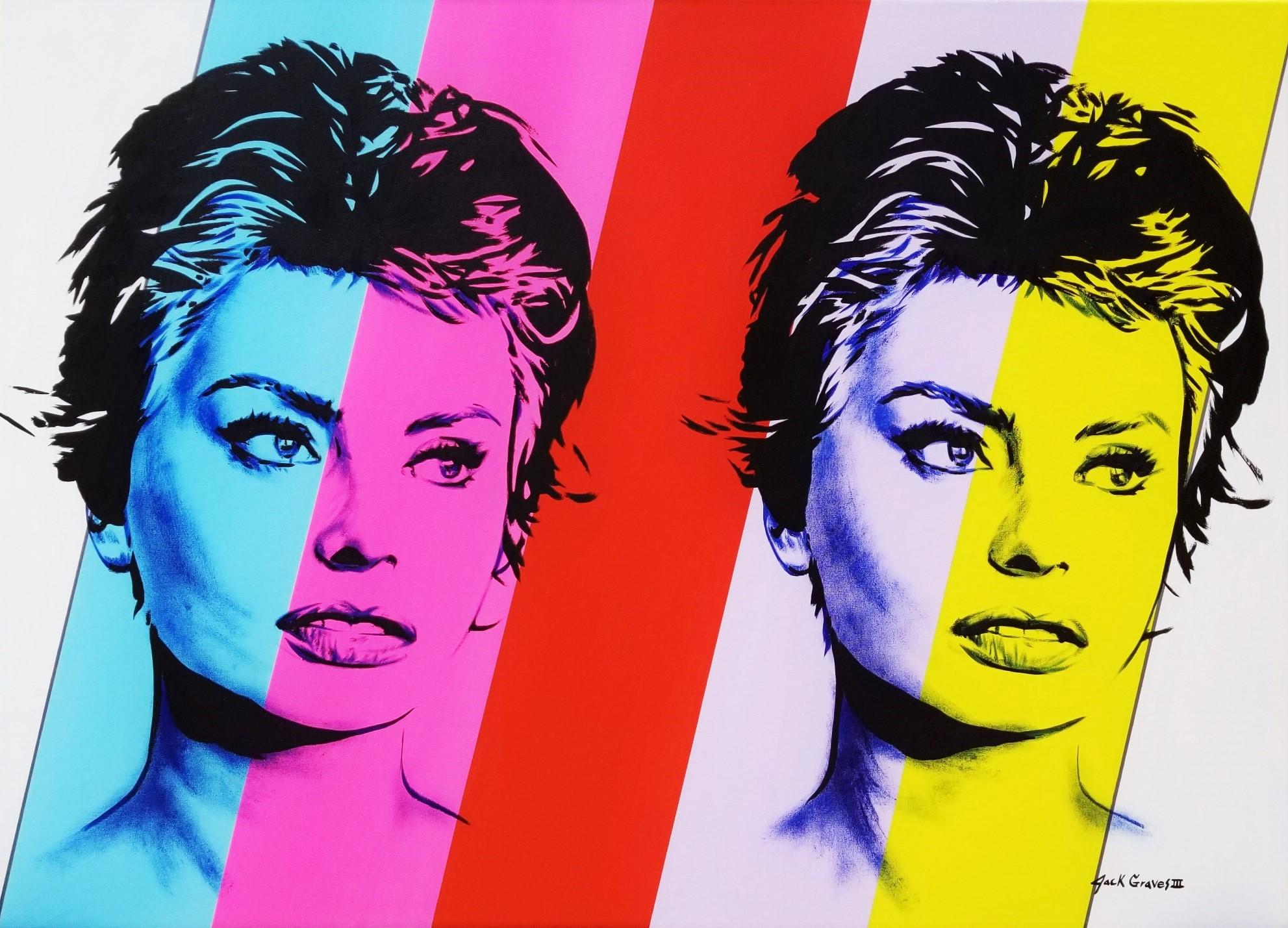 Portrait Painting Jack Graves III - Sophia Loren x2 Icone /// Contemporary Street Pop Art Painting Actress Fashion