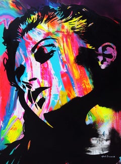 Street Art Icon /// Contemporary Pop Art Fashion Model Actress Portrait Painting