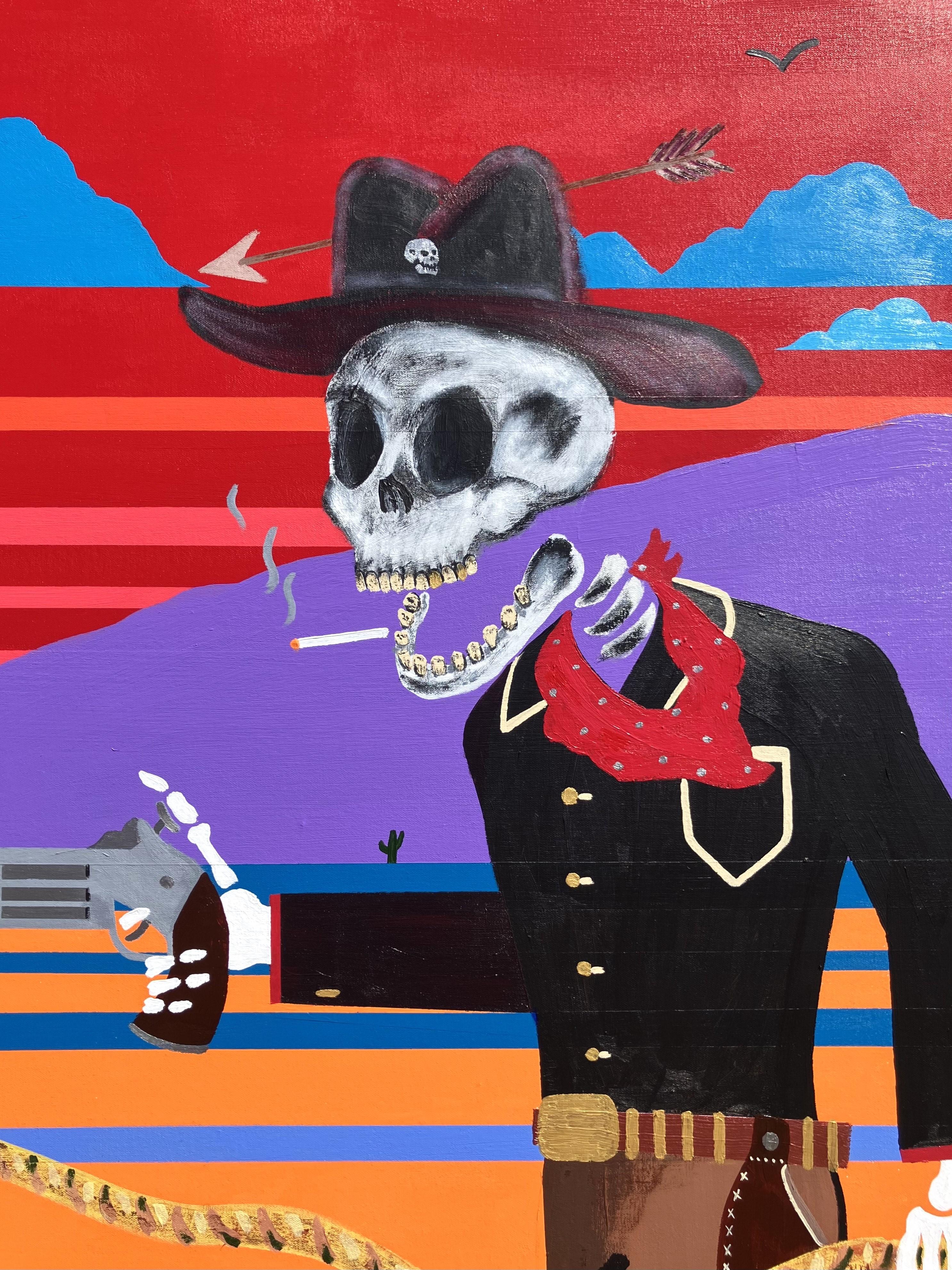That's My Gold /// Wild West Western Art Painting Funny Contemporary Gunslinger For Sale 2