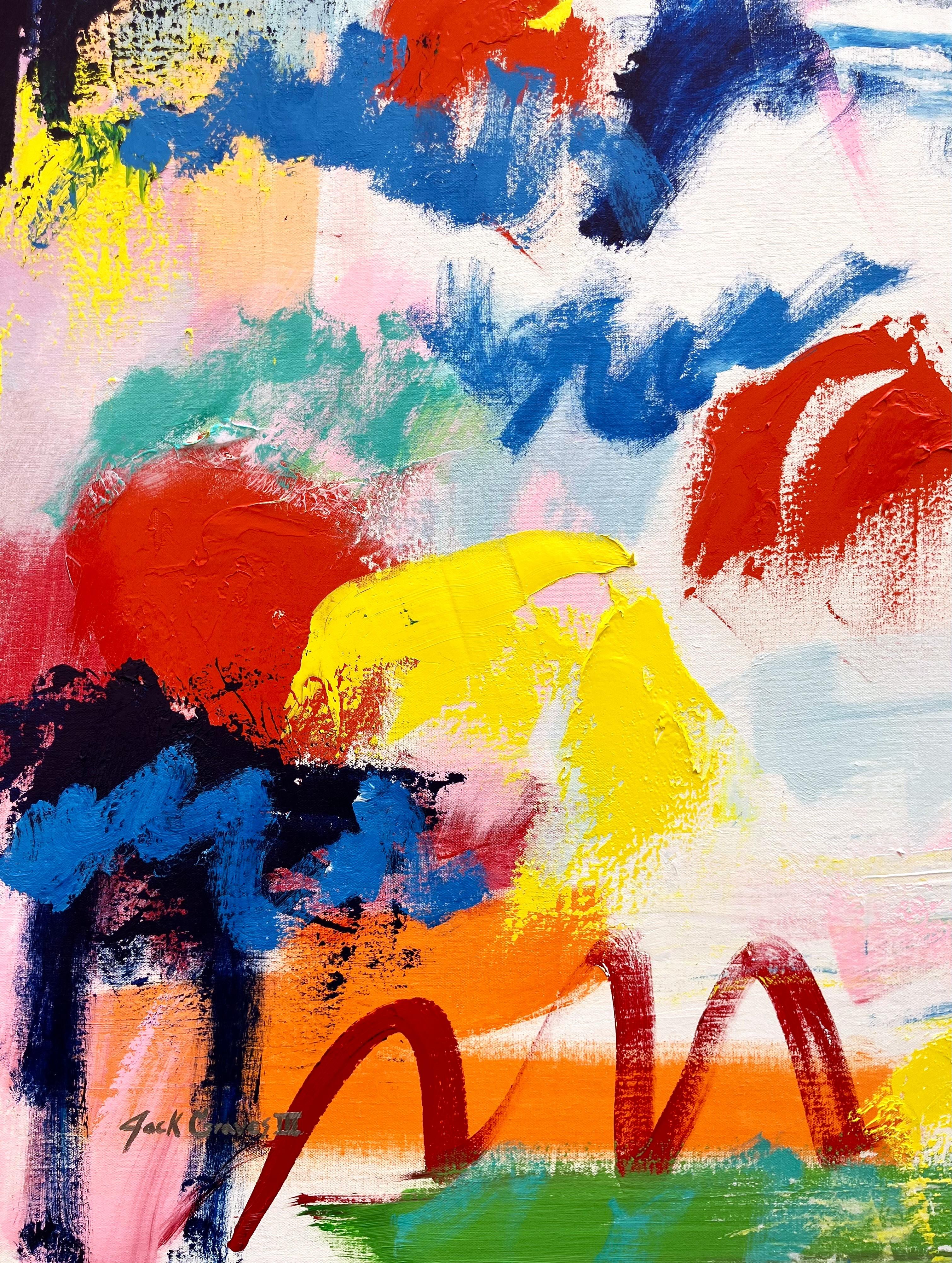 La playa /// Pintura colorista abstracta expresionista contemporánea de Jack Graves - Painting Expresionismo abstracto de Jack Graves III
