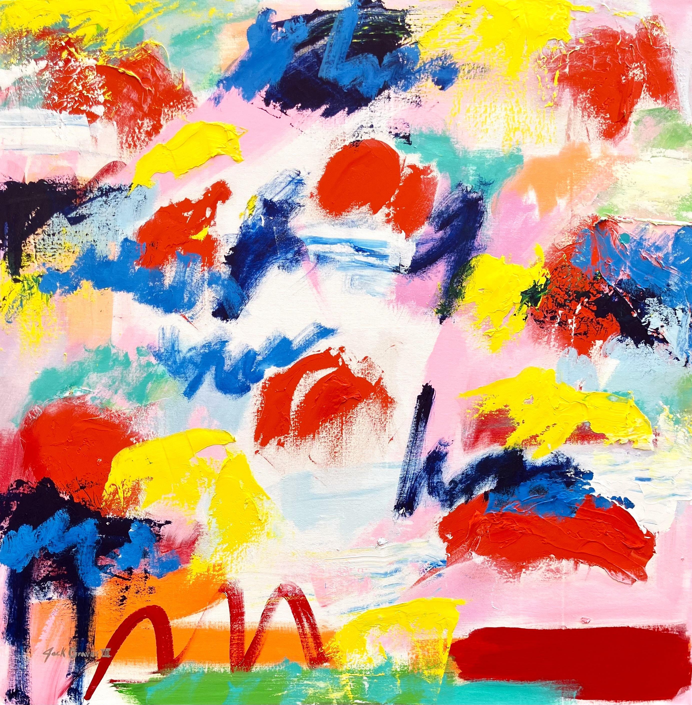Abstract Painting de Jack Graves III - La playa /// Pintura colorista abstracta expresionista contemporánea de Jack Graves