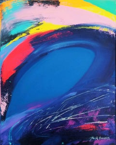 The Swan /// Contemporary Abstract Expressionist Colorful Painting Art