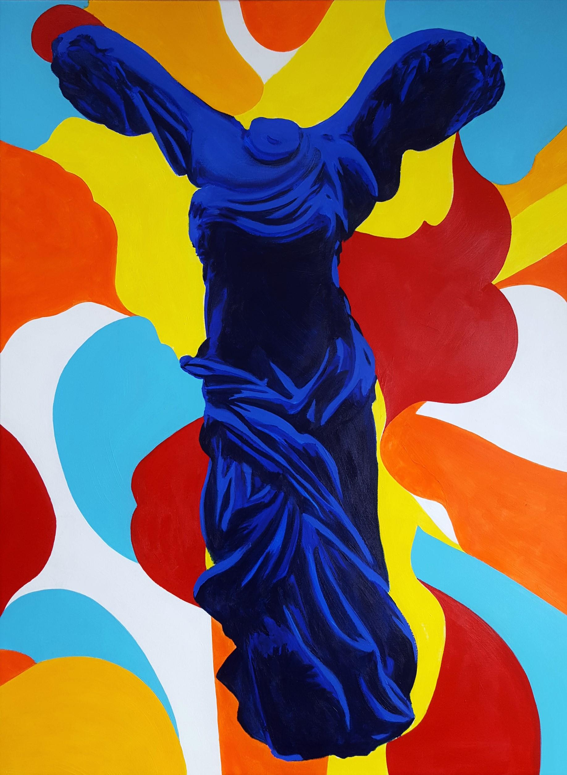 Jack Graves III Figurative Painting - The Victory of Samothrace Icon (Yves Klein)