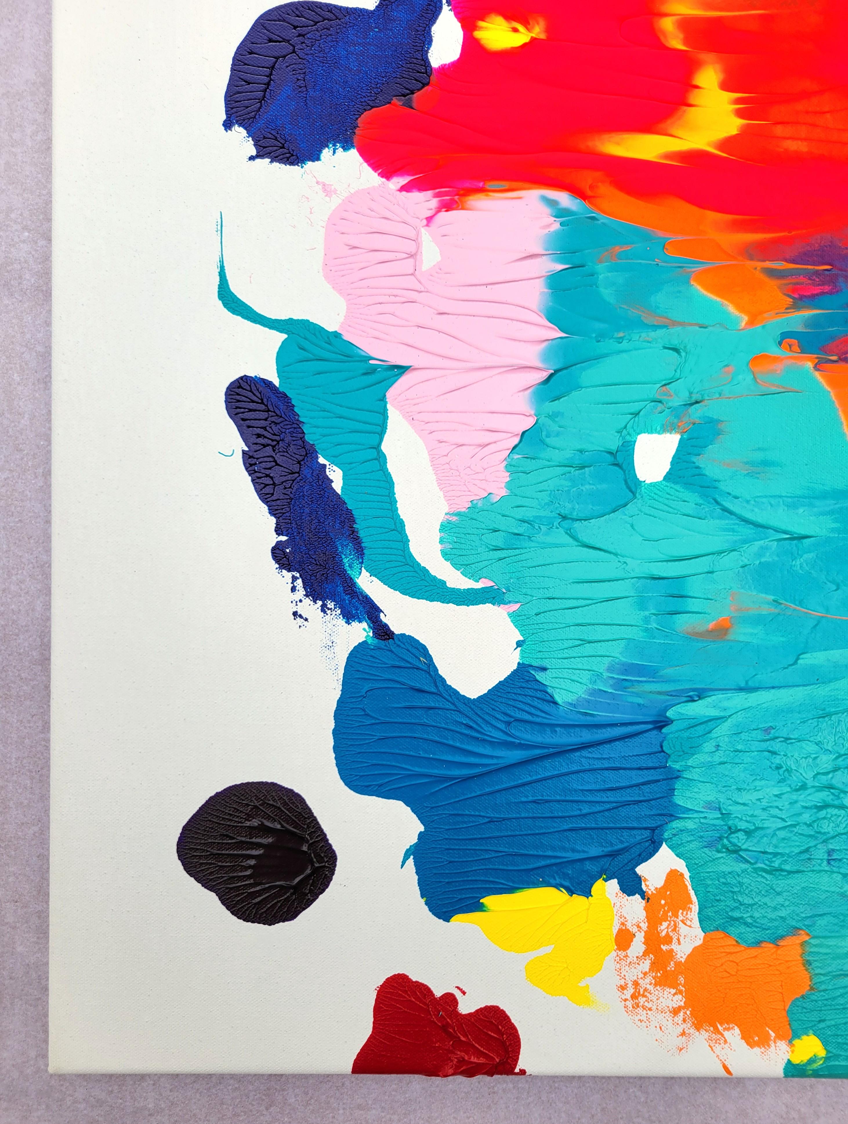 Fiamma tibetana /// Pittura contemporanea colorata astratta simmetrica Rorschach - Painting di Jack Graves III