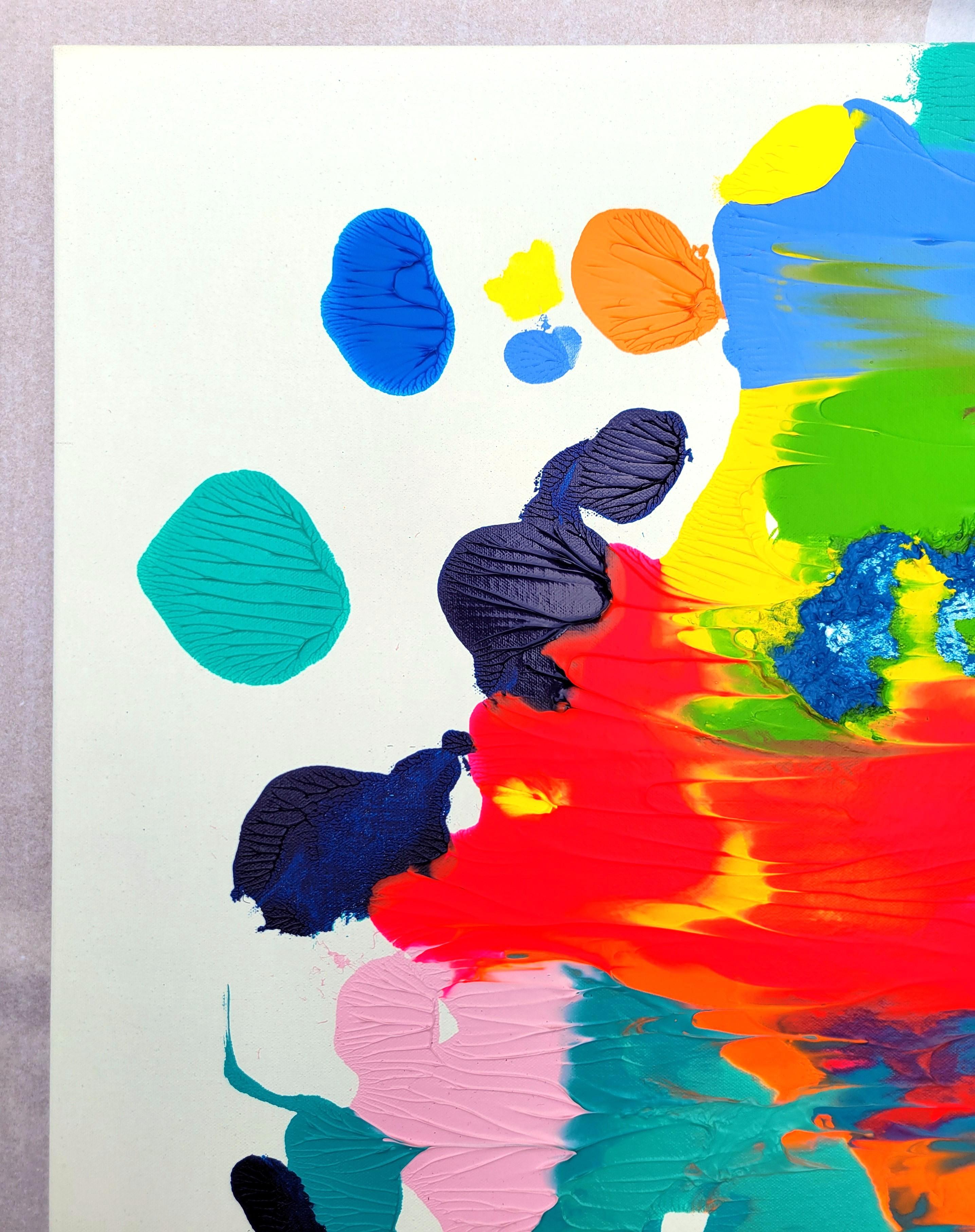 Fiamma tibetana /// Pittura contemporanea colorata astratta simmetrica Rorschach - Painting Espressionismo astratto di Jack Graves III
