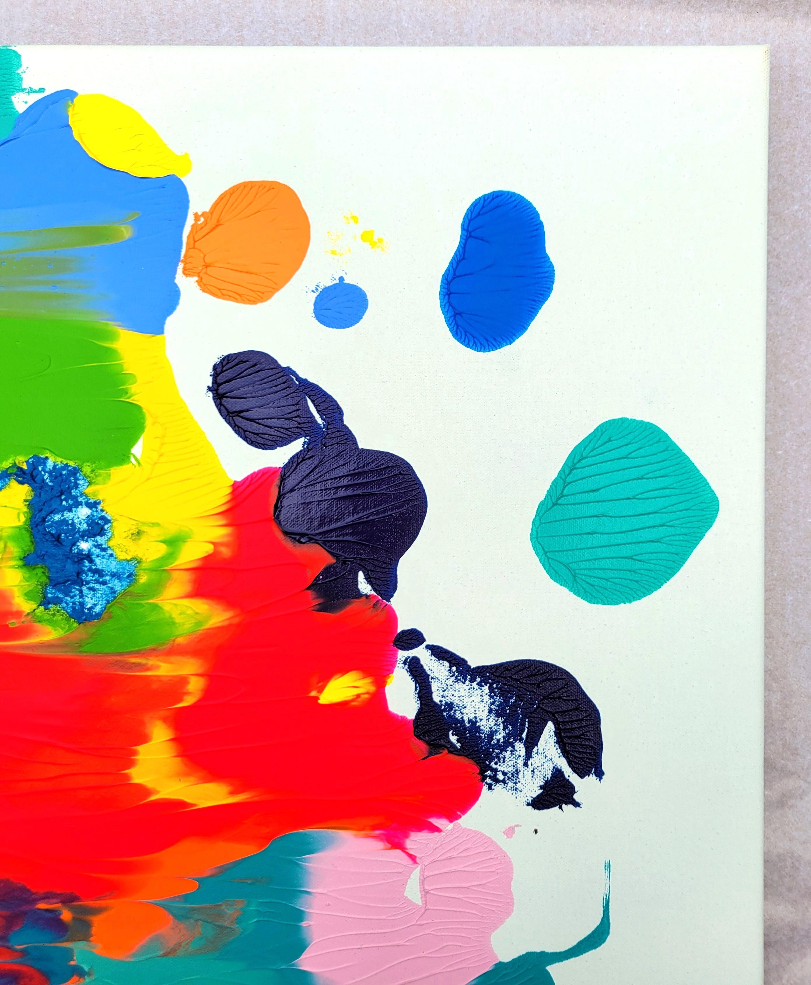 Fiamma tibetana /// Pittura contemporanea colorata astratta simmetrica Rorschach - Abstract Painting Beige di Jack Graves III