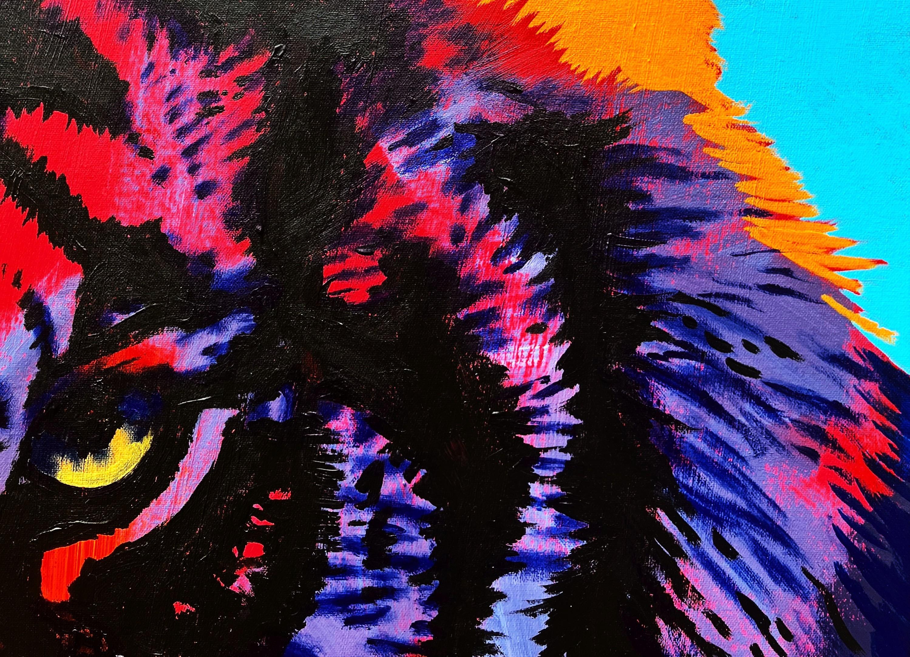 Tiger III /// Jack Graves Wildlife Big Cat Lion Animal Portrait Painting Canvas For Sale 1