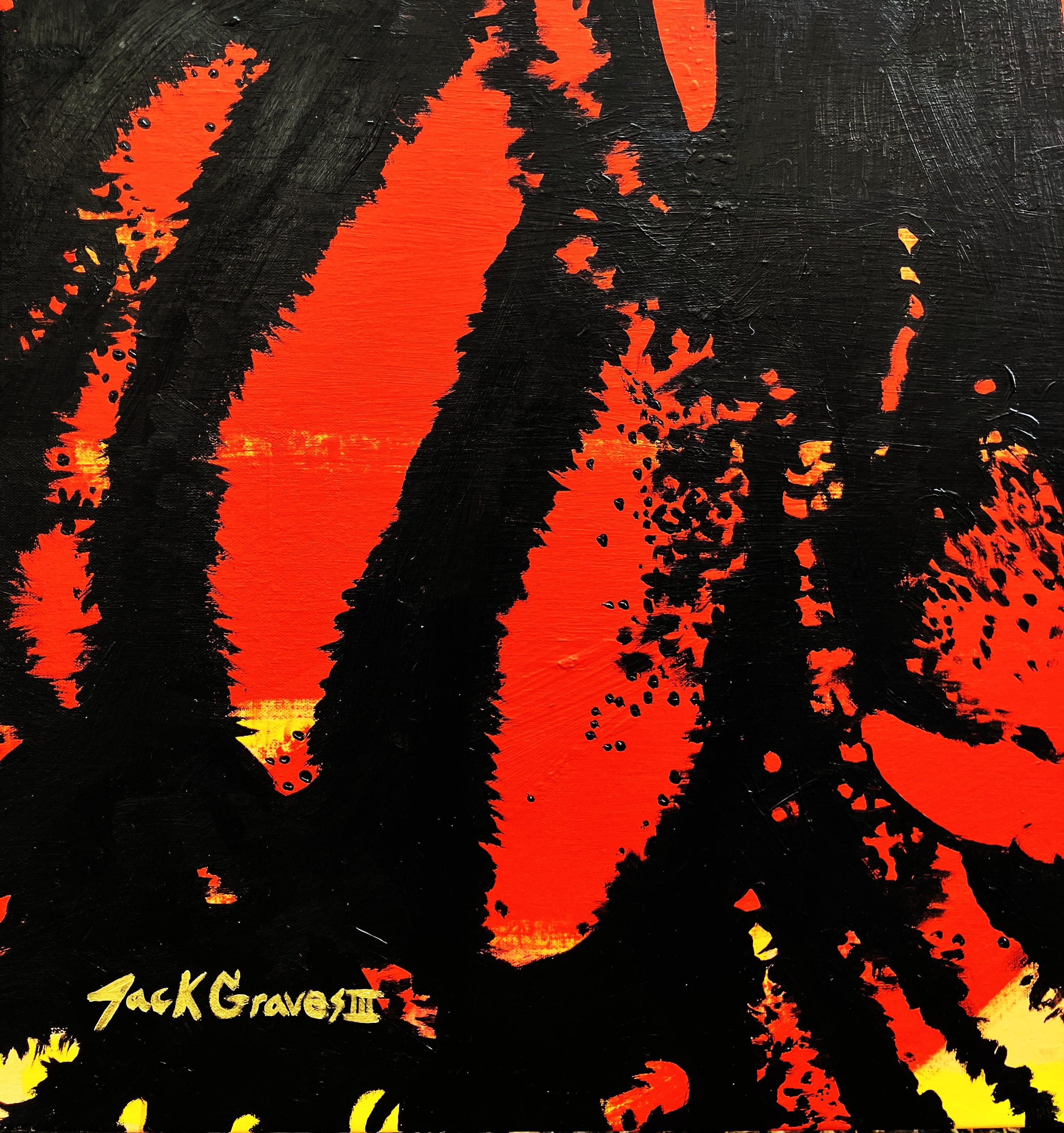 Tiger IV /// Jack Graves Wildlife Großkatze Löwe Tierporträt Gemälde Leinwand (Zeitgenössisch), Painting, von Jack Graves III