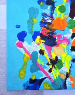 Tiger Skin Rug /// Contemporary Abstract Expressionist Rorschach Style Painting