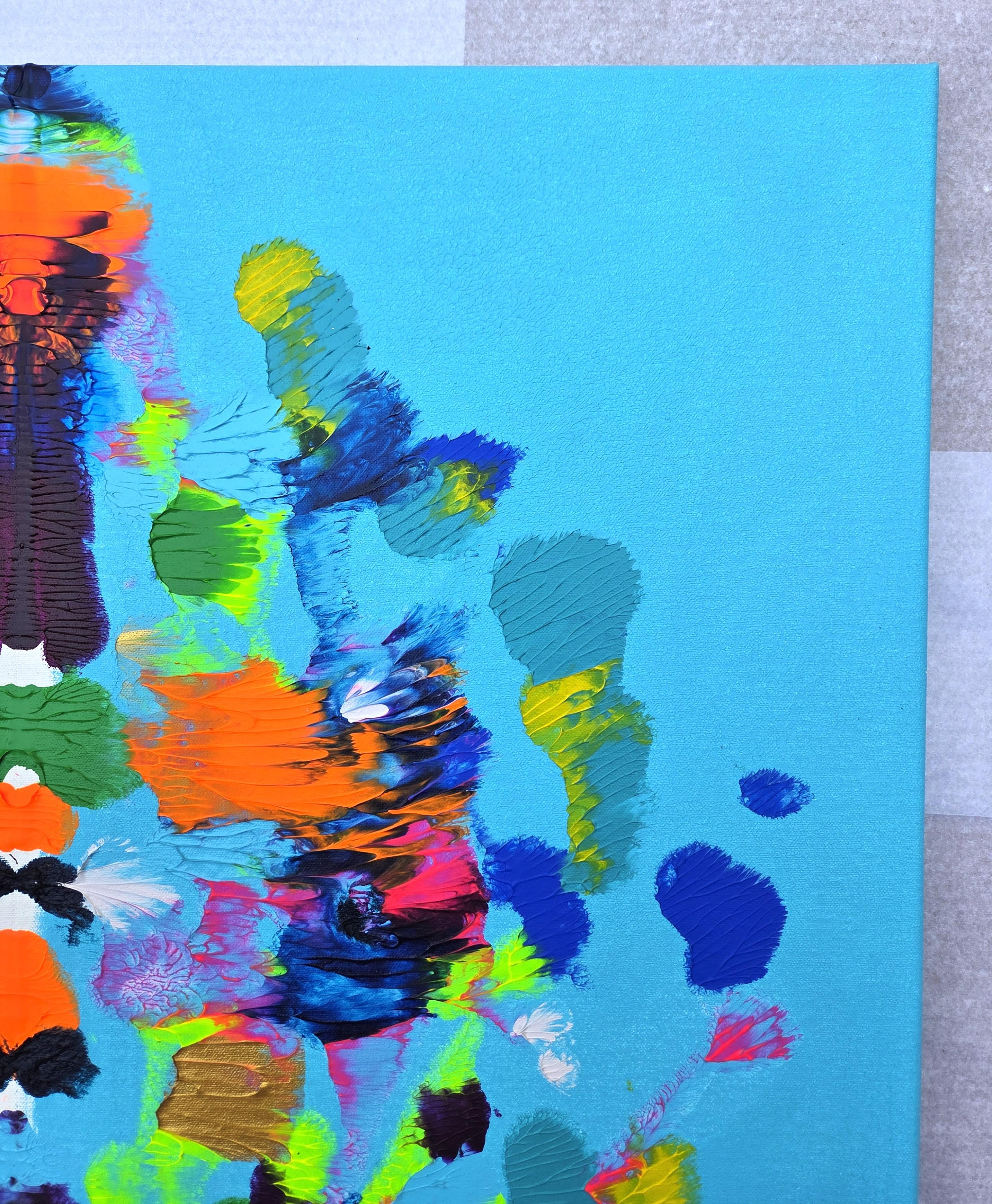 Tiger Skin Rug /// Contemporary Abstract Expressionist Rorschach Style Painting im Angebot 1