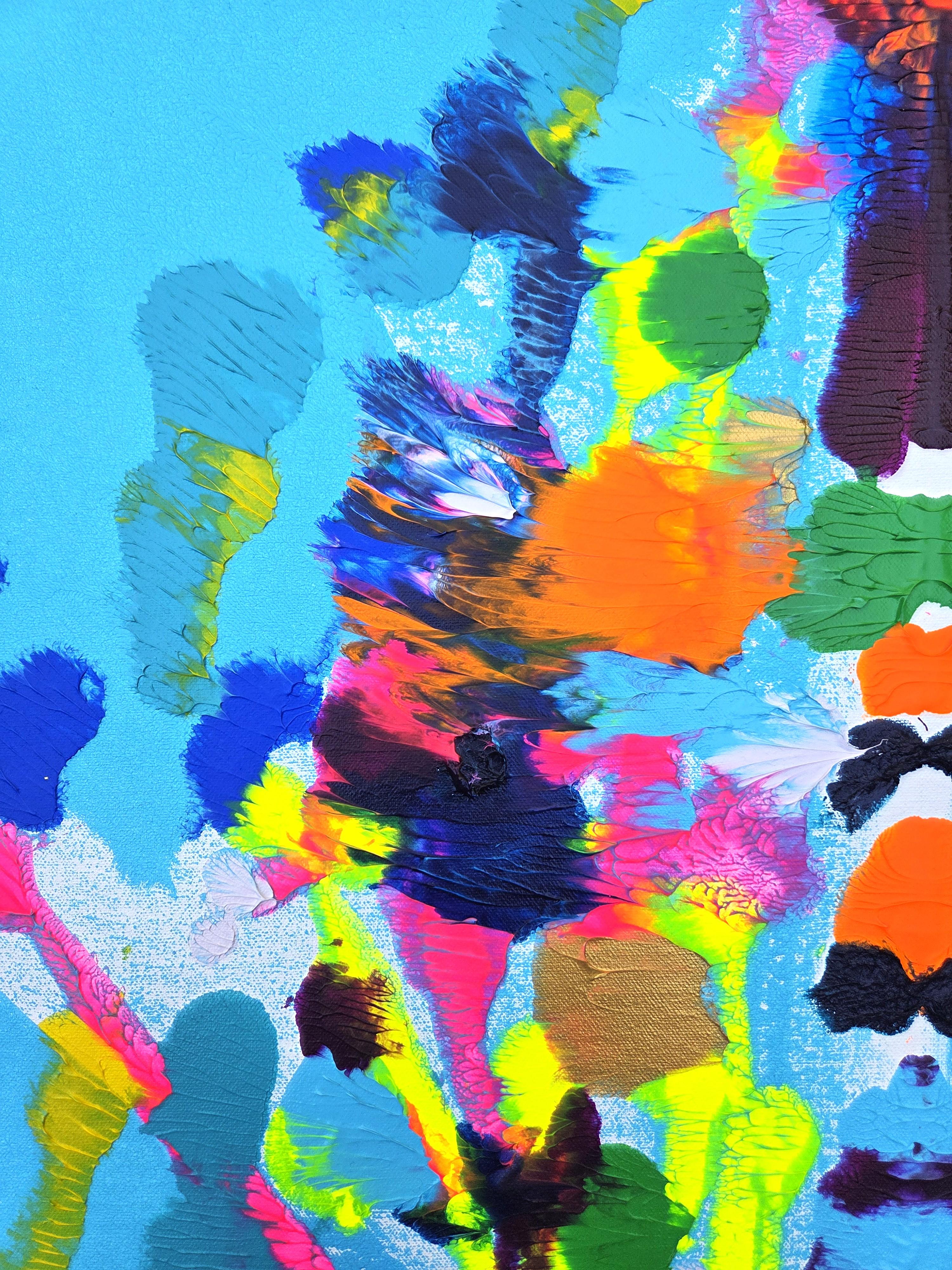 Tiger Skin Rug /// Contemporary Abstract Expressionist Rorschach Style Painting im Angebot 5