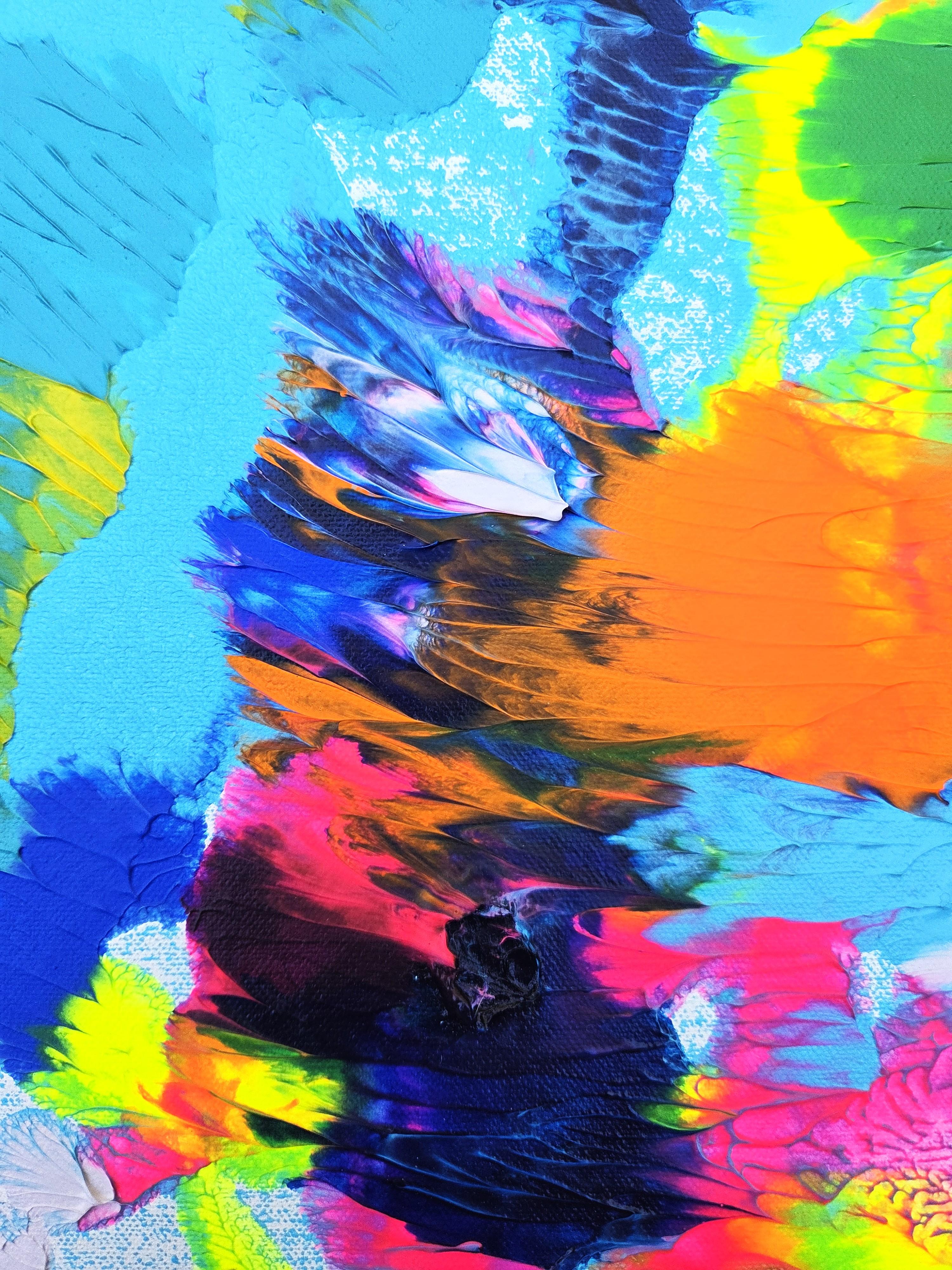 Tiger Skin Rug /// Contemporary Abstract Expressionist Rorschach Style Painting im Angebot 6