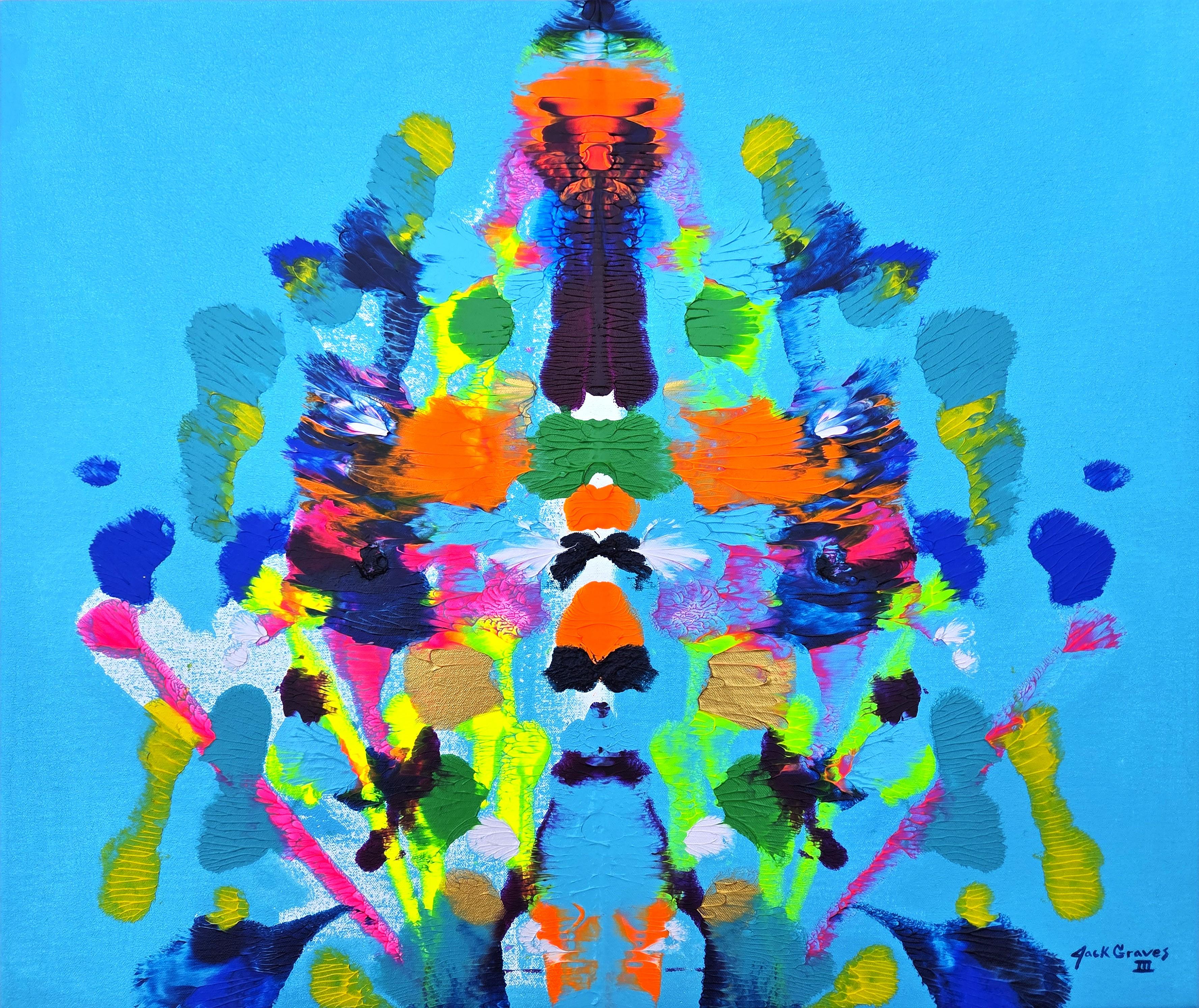 Tiger Skin Rug /// Contemporary Abstract Expressionist Rorschach Style Painting