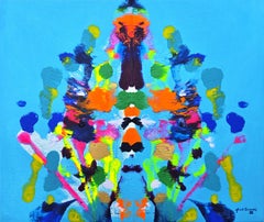 Tiger Skin Rug /// Contemporary Abstract Expressionist Rorschach Style Painting