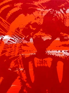 Tiger V /// Jack Graves Wildlife Big Cat Lion Animal Portrait Painting Canvas